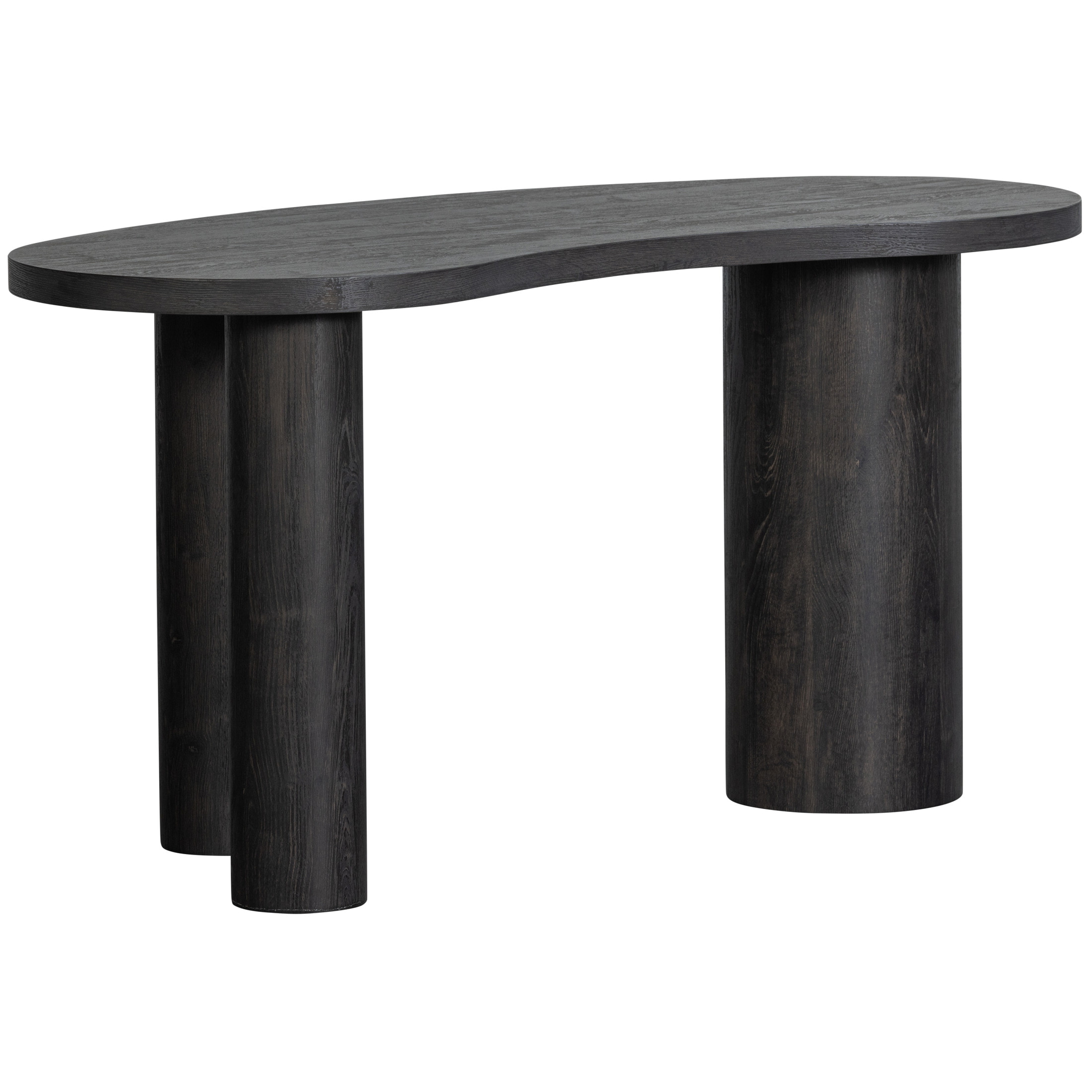 WOOOD Organisch Bureau / Sidetable 'Maan' MDF 150cm, kleur donkerbruin