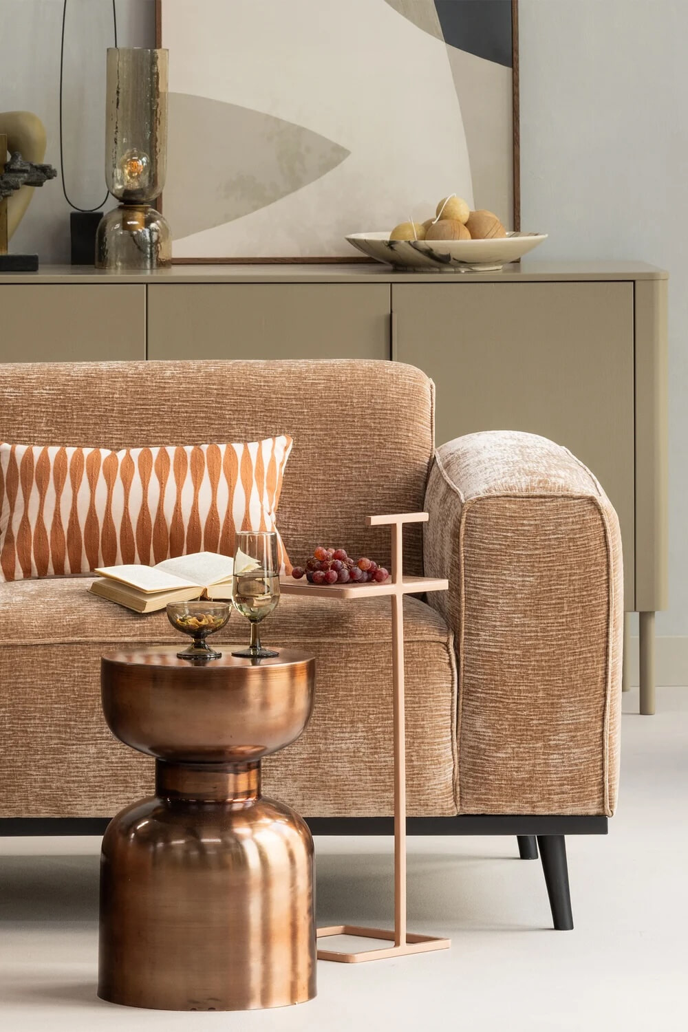 WOOOD Ronde Bijzettafel 'Frits' 30cm, kleur Brons