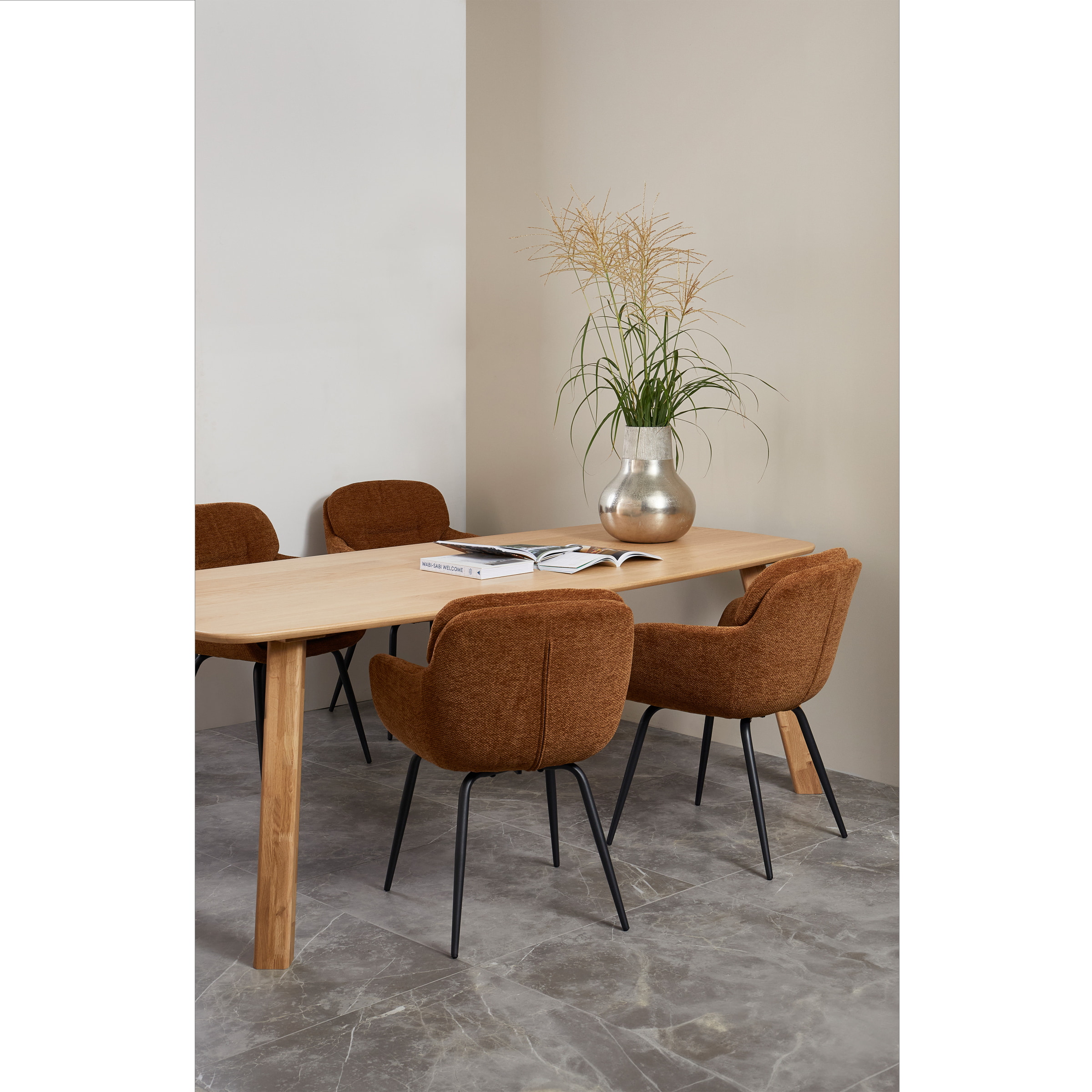 WOOOD Deens Ovale Eettafel 'Tablo' Eikenhout, 220 x 100cm, kleur Transparant