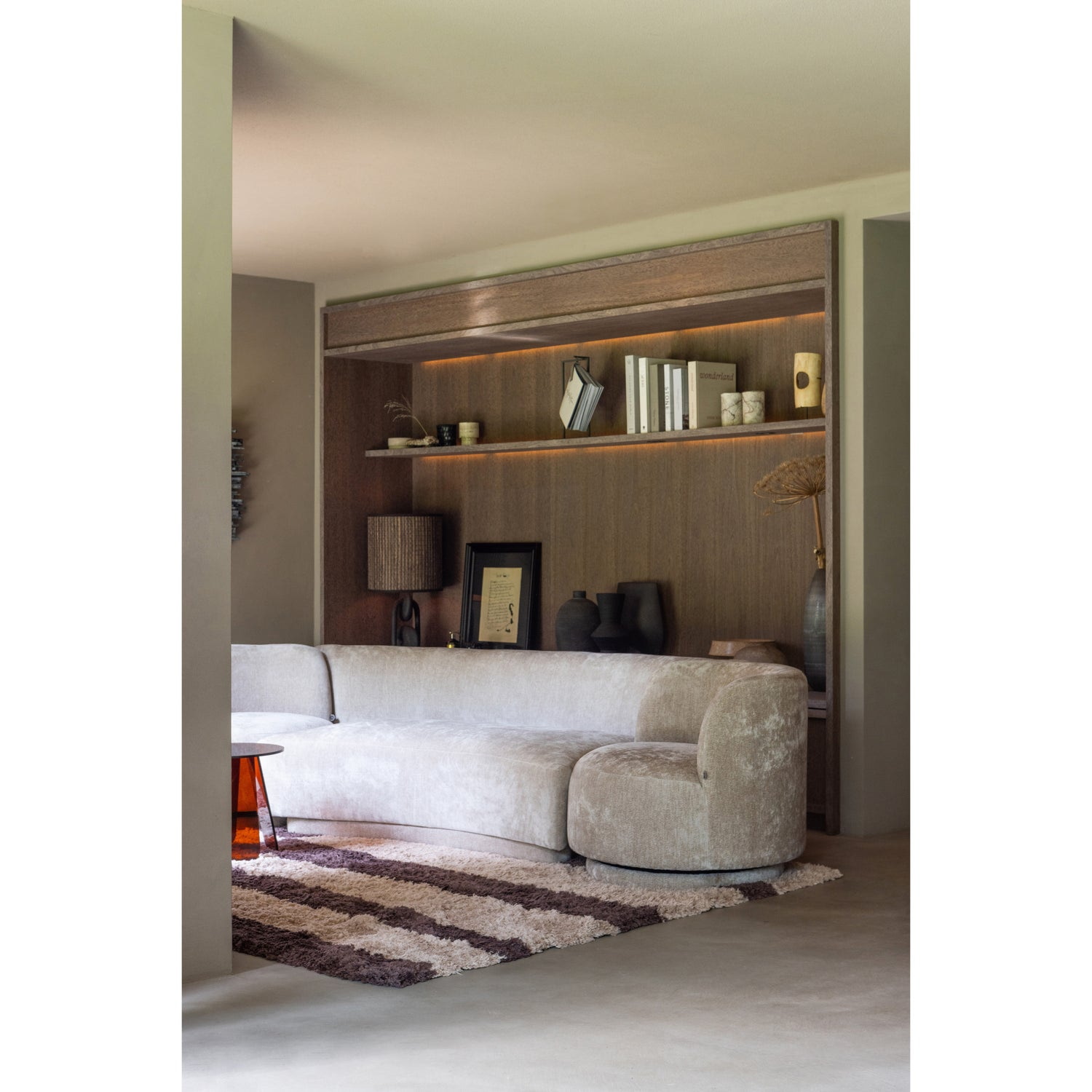 WOOOD 2-zits Bank 'Popular' Modulair, Chenille, kleur Naturel