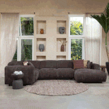 WOOOD Hoekbank 'Cloud' Links, Chenille, kleur Warm Bruin