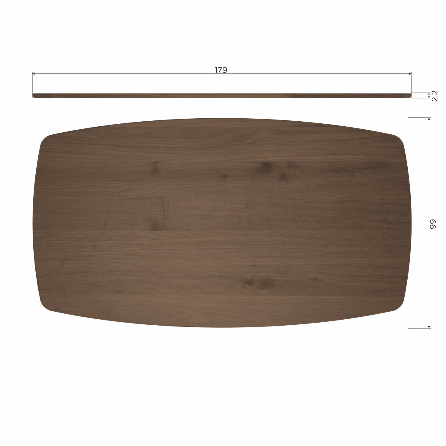 WOOOD Deens Ovale Eettafel 'Tablo' Eikenhout, 180 x 100cm, kleur Cashmere Bruin