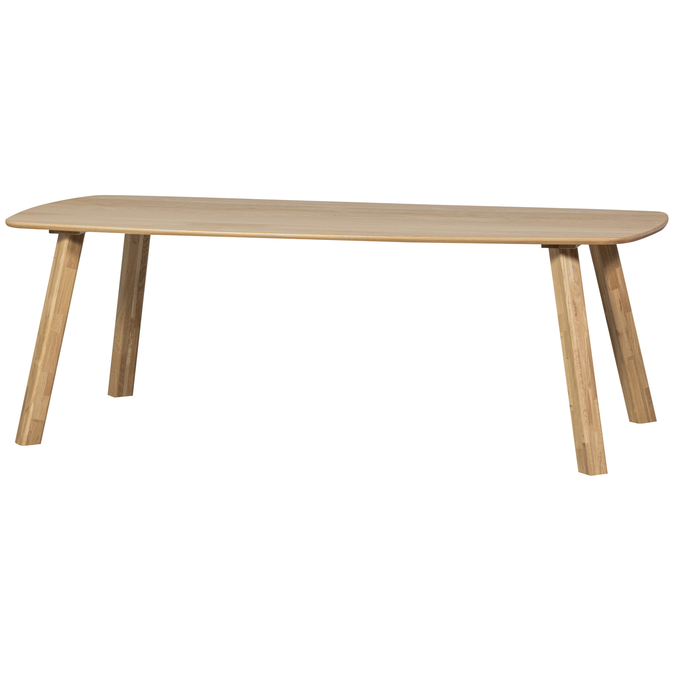 WOOOD Deens Ovale Eettafel 'Tablo' Eikenhout, 220 x 100cm, kleur Transparant