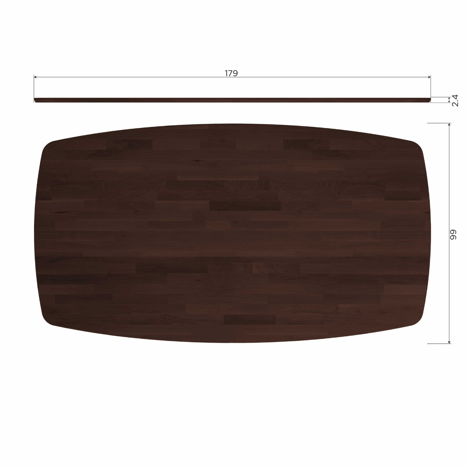 WOOOD Deens Ovale Eettafel 'Tablo' Eikenhout, 180 x 100cm, kleur Mystic Bruin
