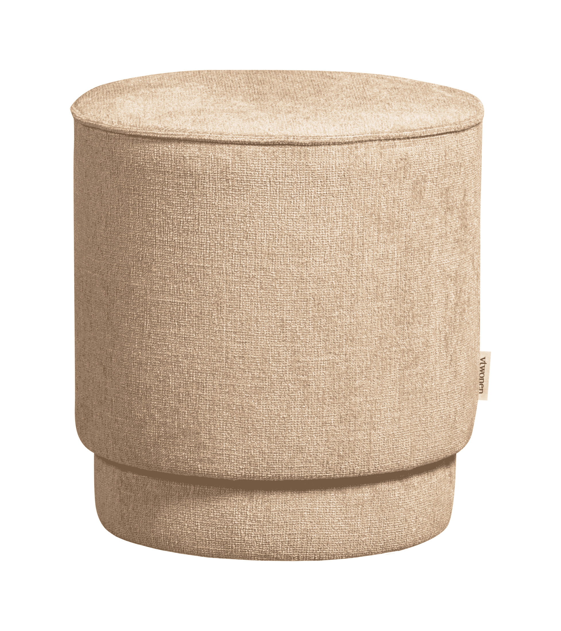 vtwonen Poef Pearl Chenille, 40cm - Naturel