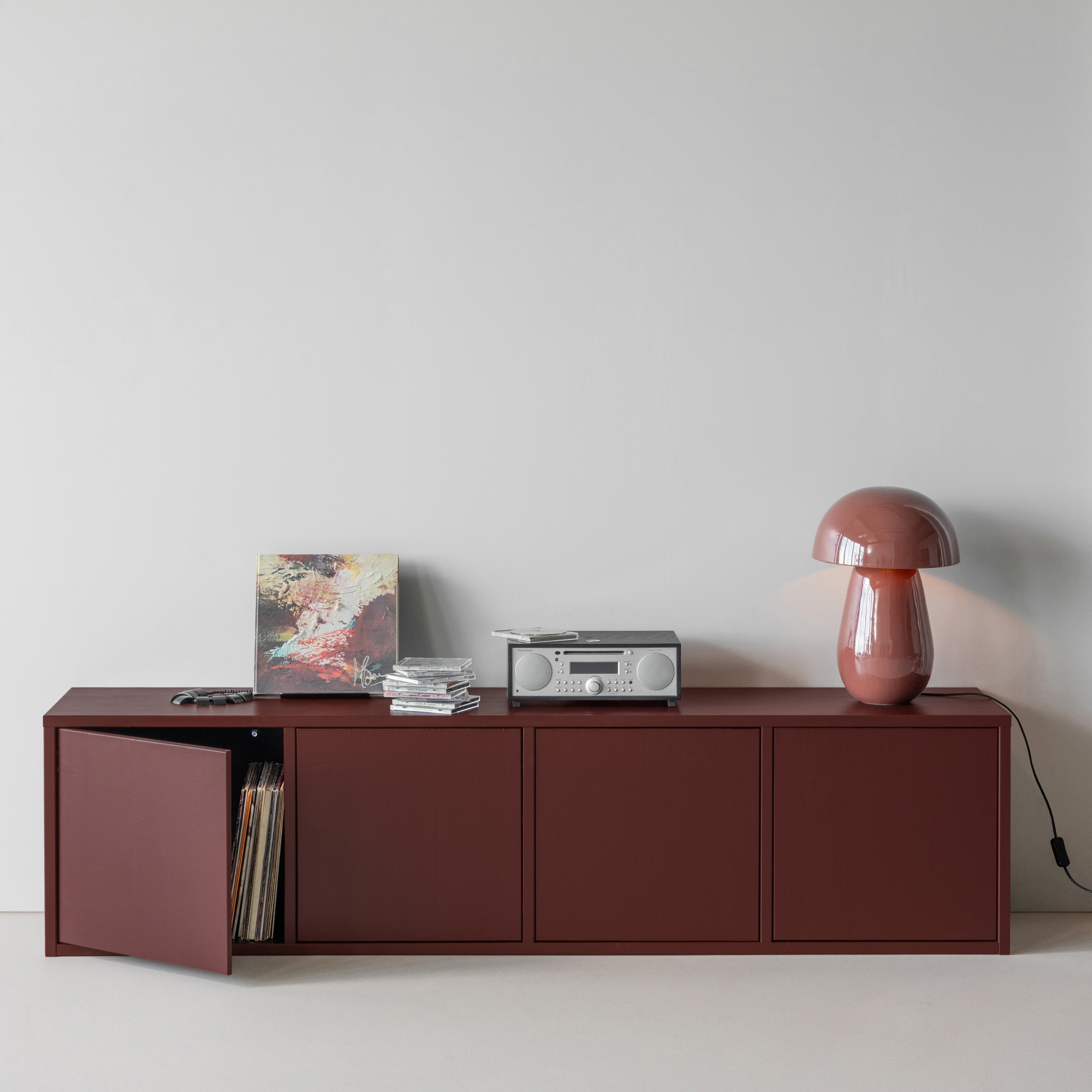WOOOD TV-meubel Merel Grenenhout, 198cm - Bordeaux