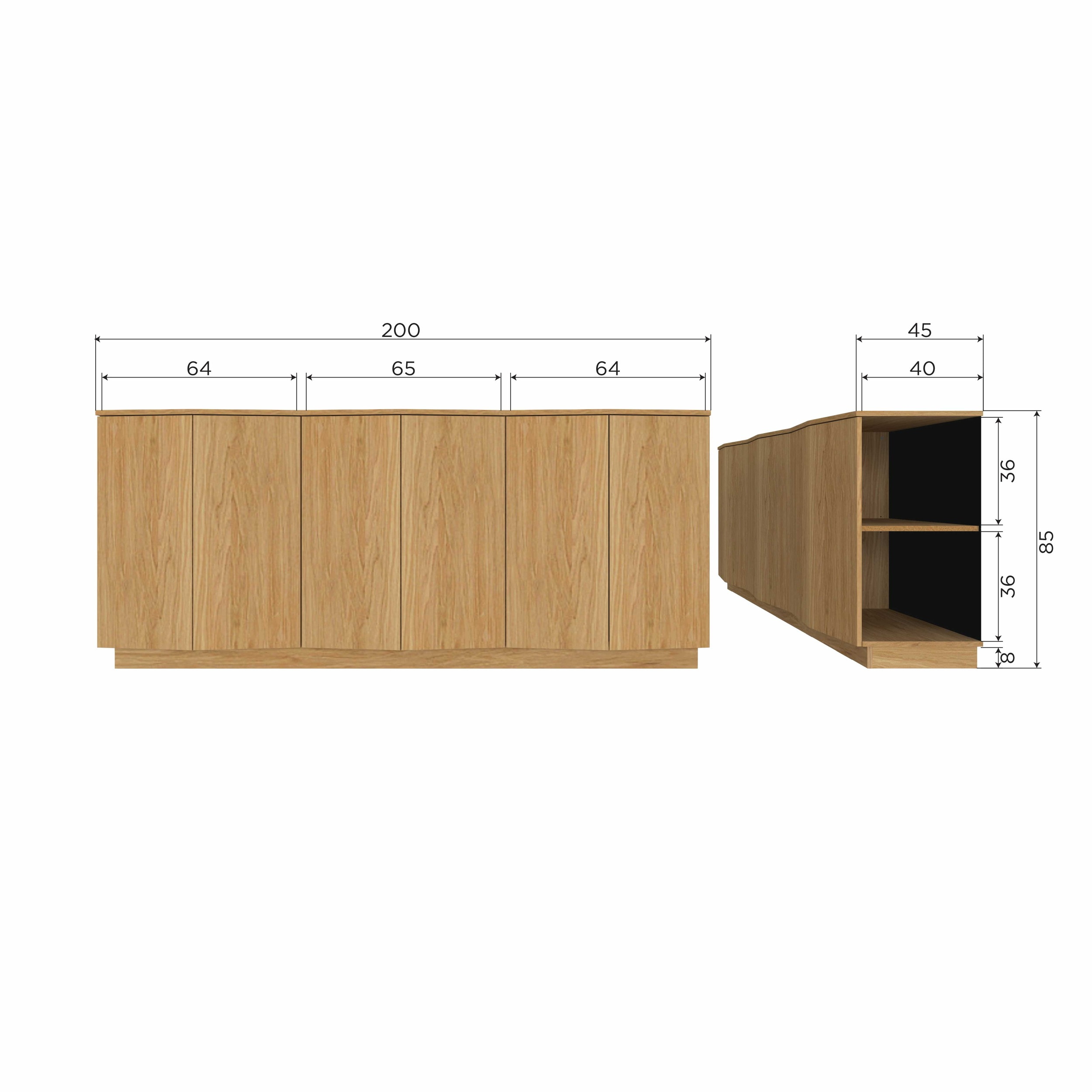 WOOOD Dressoir 'Zuma' Eikenhout, 200cm