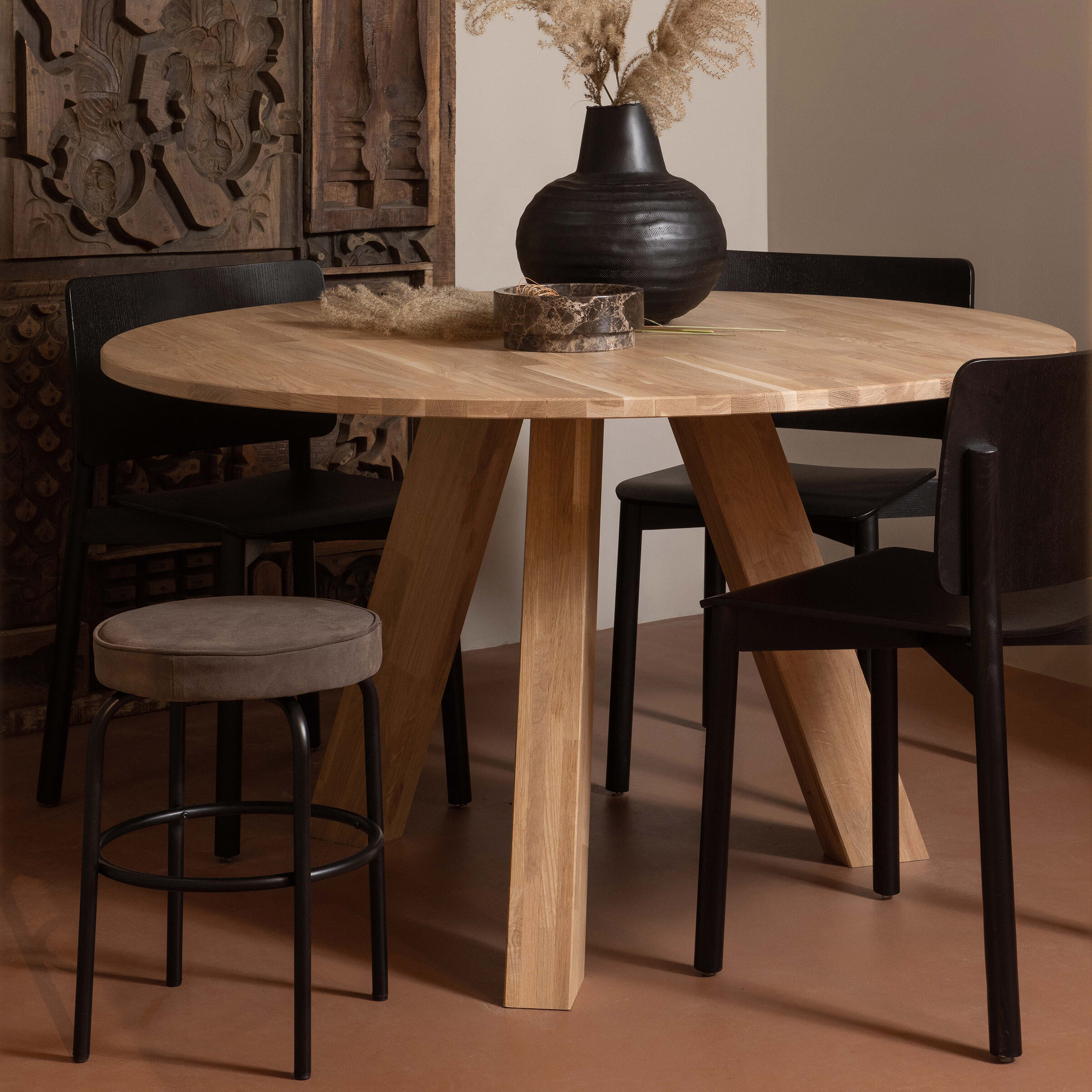 WOOOD Ronde Eettafel 'Rhonda' Eikenhout, 129cm