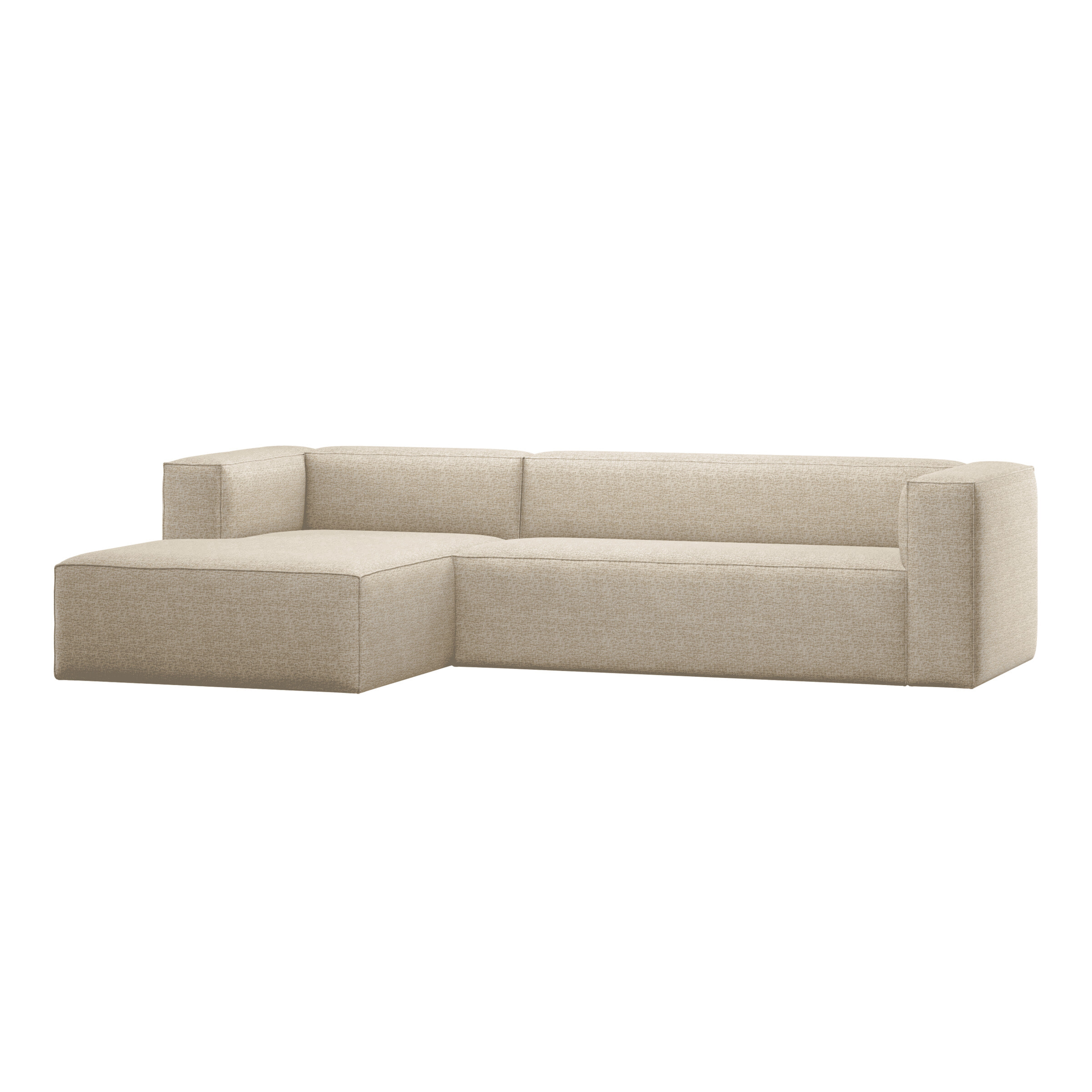 WOOOD Loungebank 'Bean' 305cm, Chenille, kleur Beige Melange