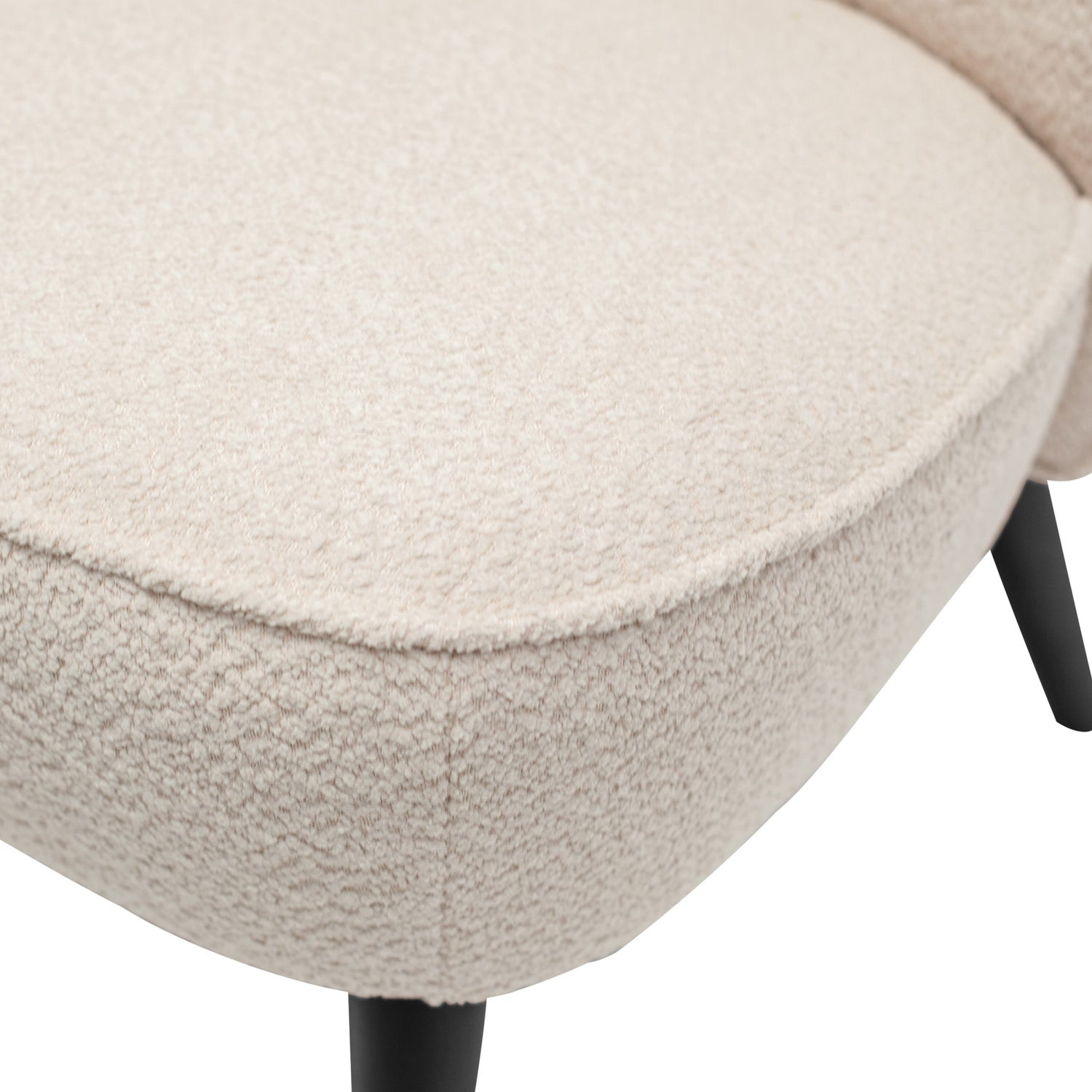 WOOOD Fauteuil 'Sara' Bouclé, kleur Creme