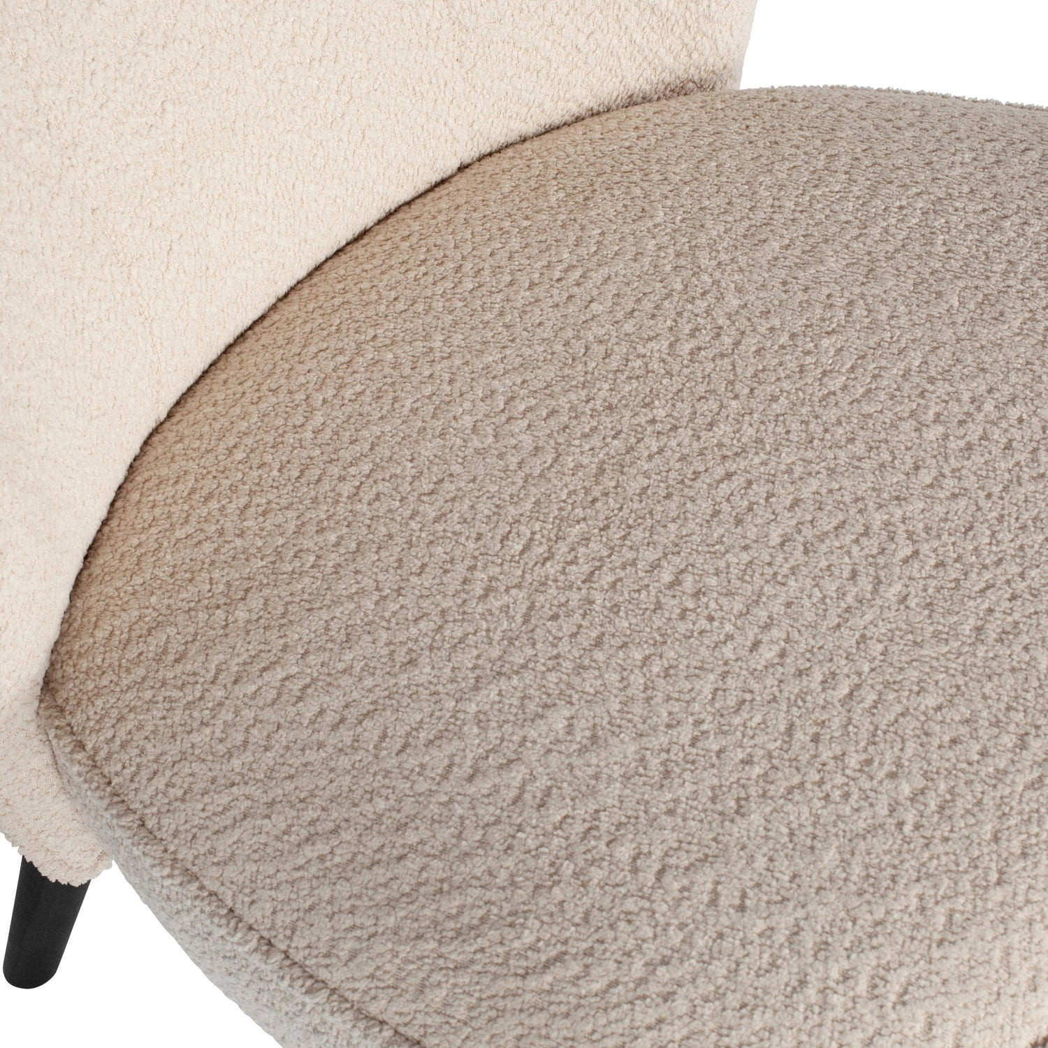 WOOOD Fauteuil 'Sara' Bouclé, kleur Creme