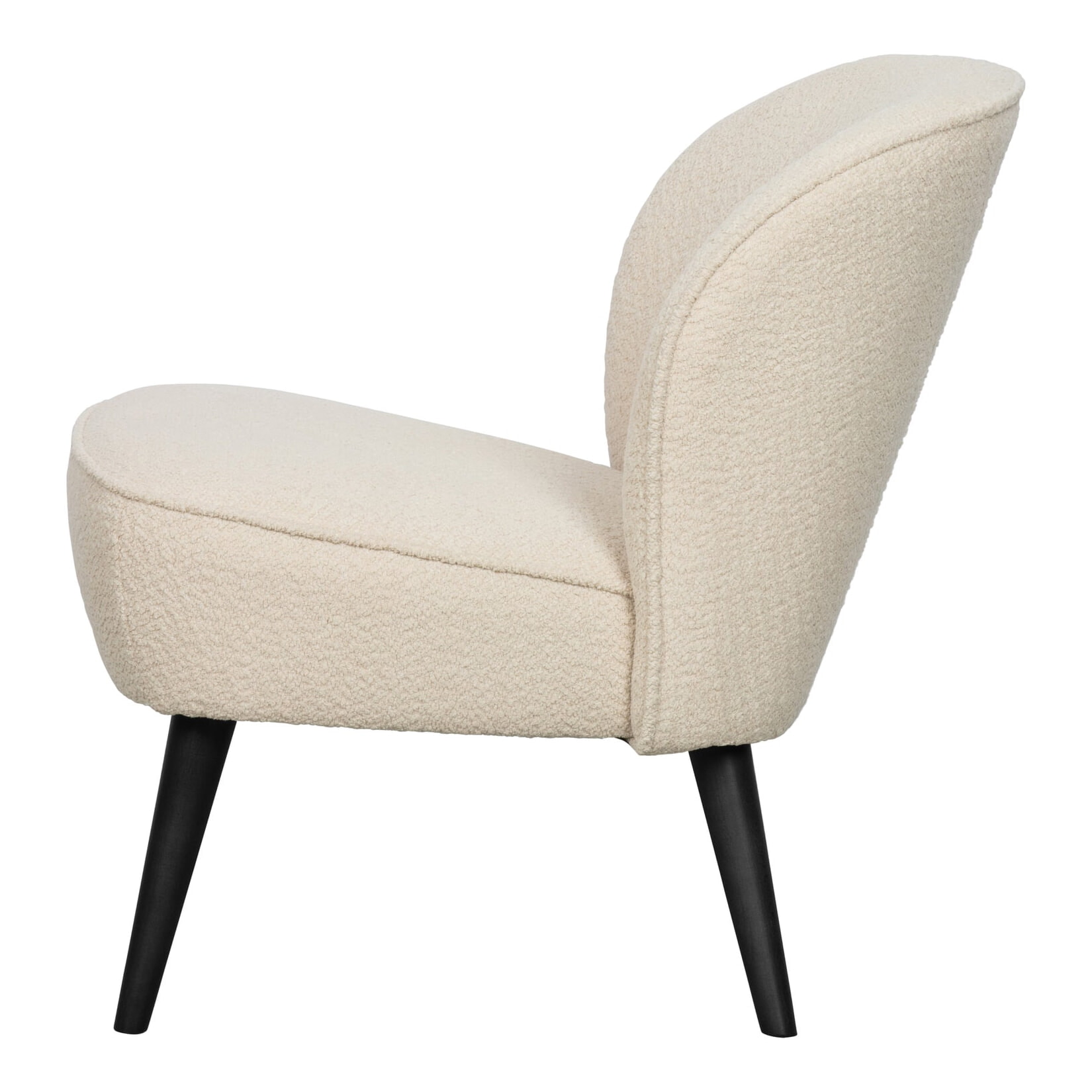WOOOD Fauteuil 'Sara' Bouclé, kleur Creme