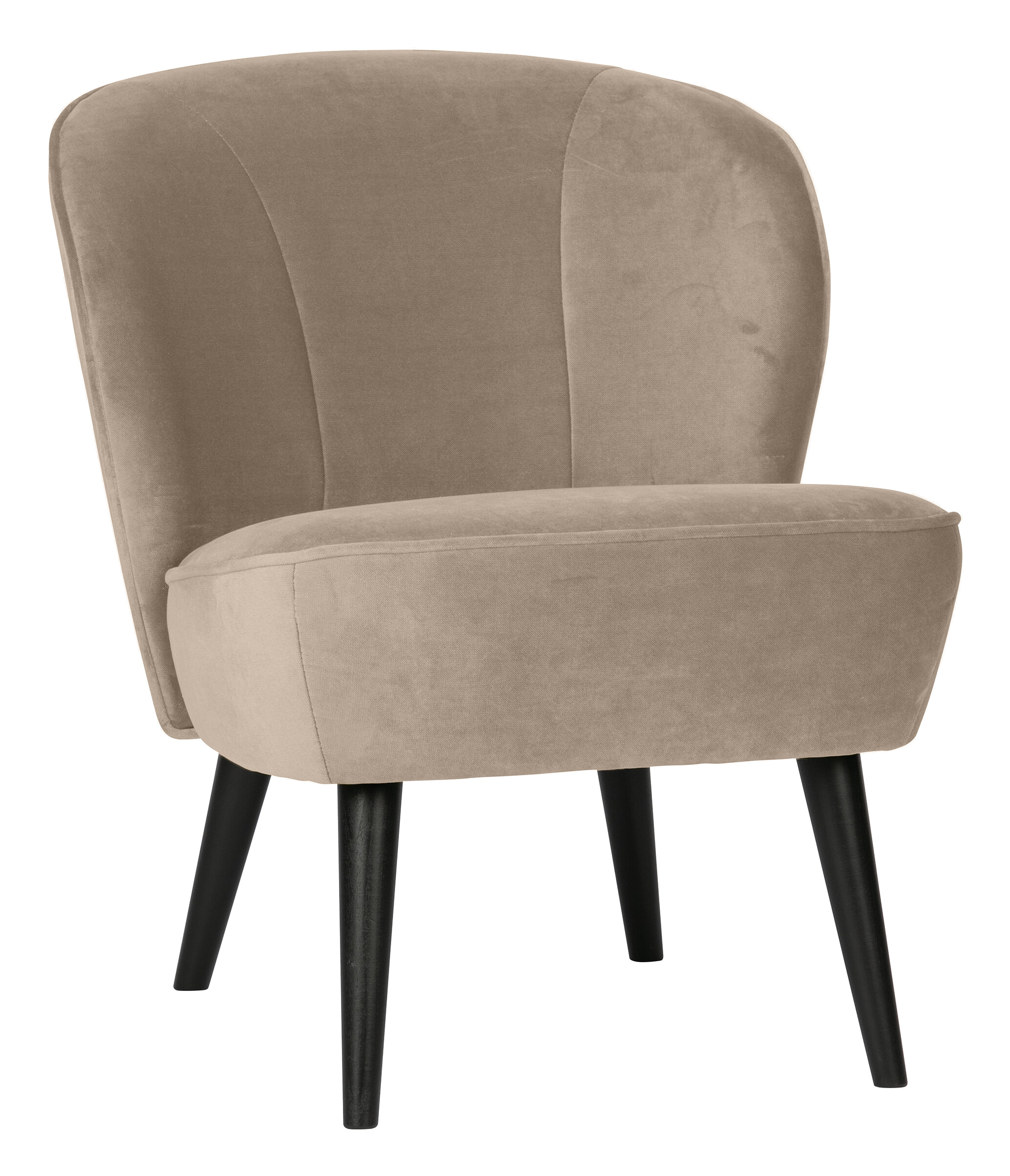 WOOOD Fauteuil 'Sara' Velvet, kleur Khaki