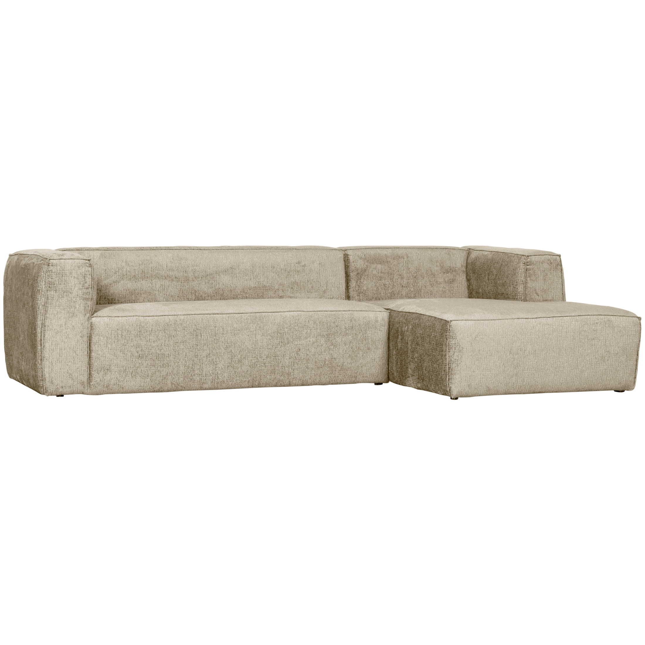 WOOOD Loungebank 'Bean' Rechts, Structure Velvet, kleur Buttermilk