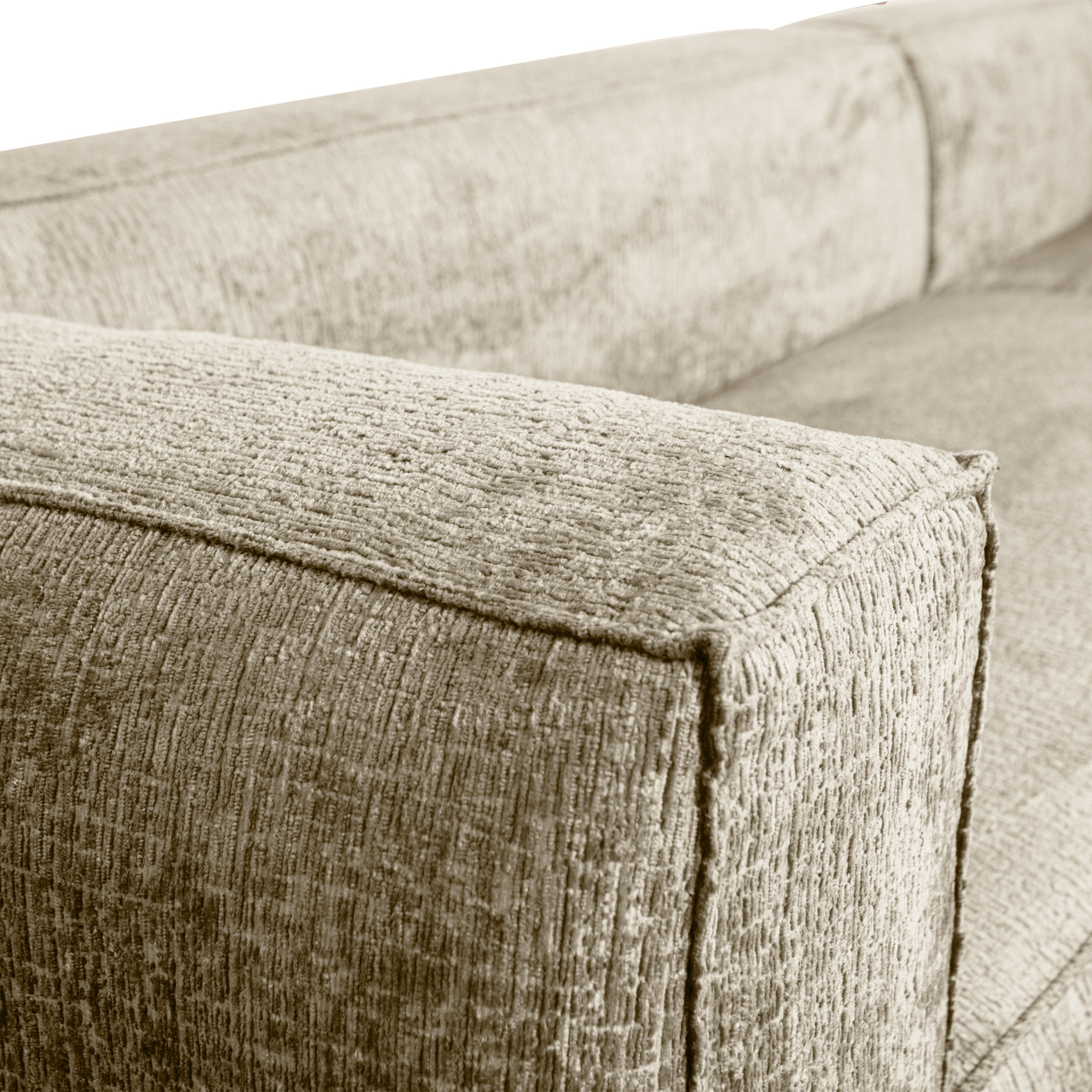 WOOOD Loungebank 'Bean' Rechts, Structure Velvet, kleur Buttermilk