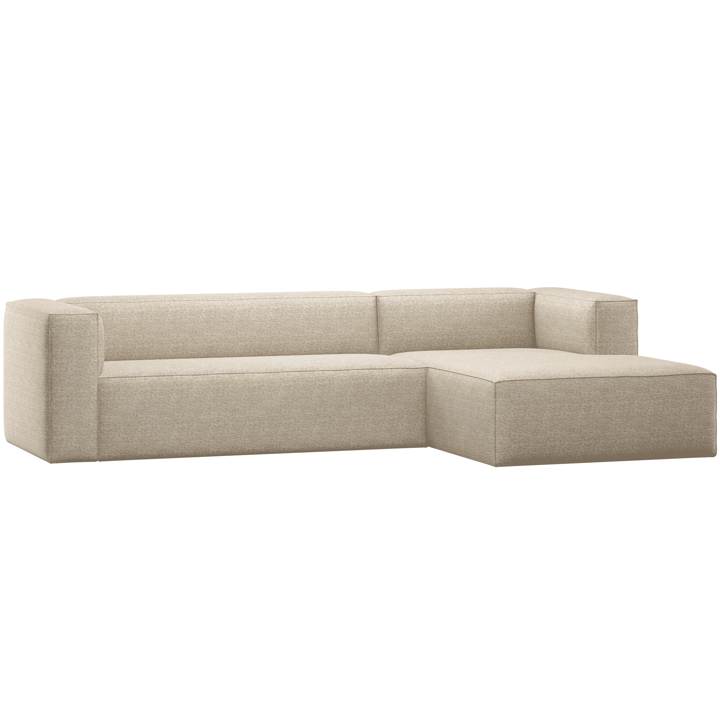 WOOOD Loungebank Bean Rechts, Chenille - Beige Melange