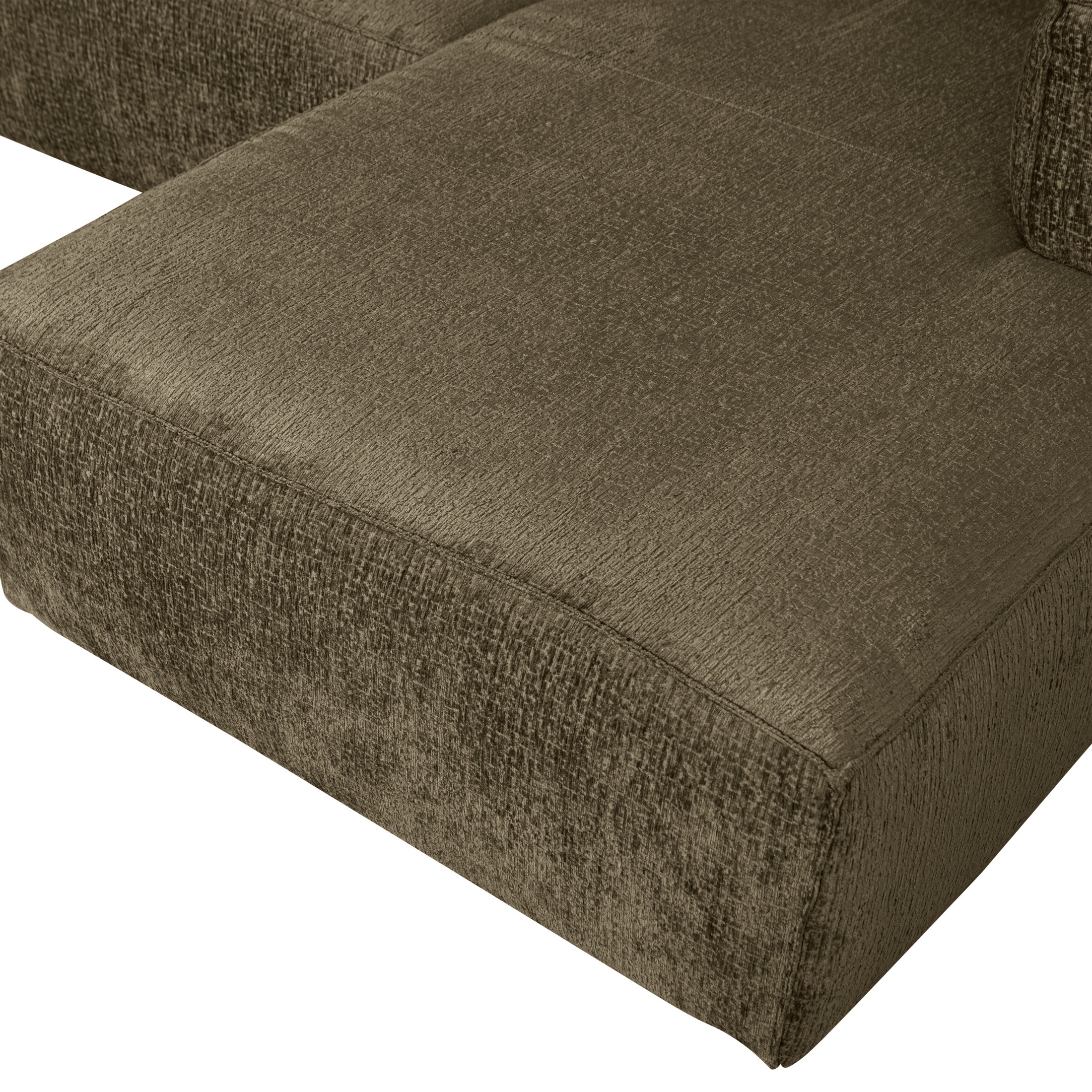 WOOOD Loungebank 'Bean' Rechts, Structure Velvet, kleur Moss