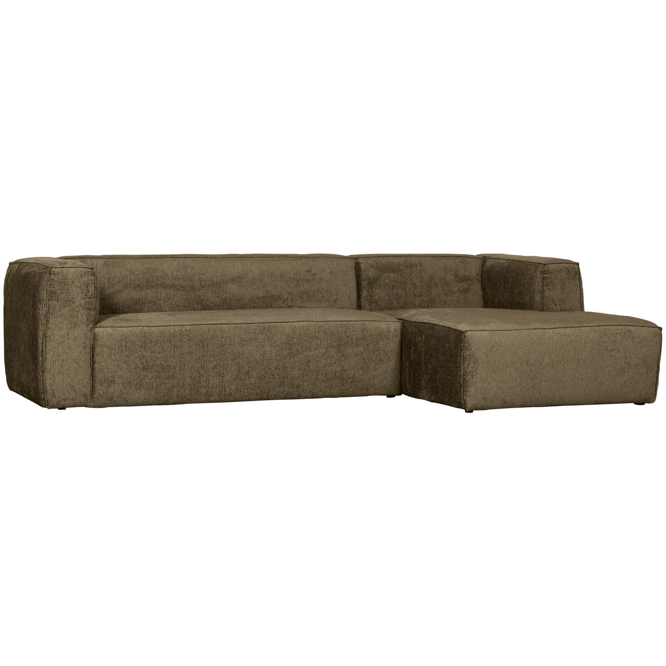 WOOOD Loungebank 'Bean' Rechts, Structure Velvet, kleur Moss