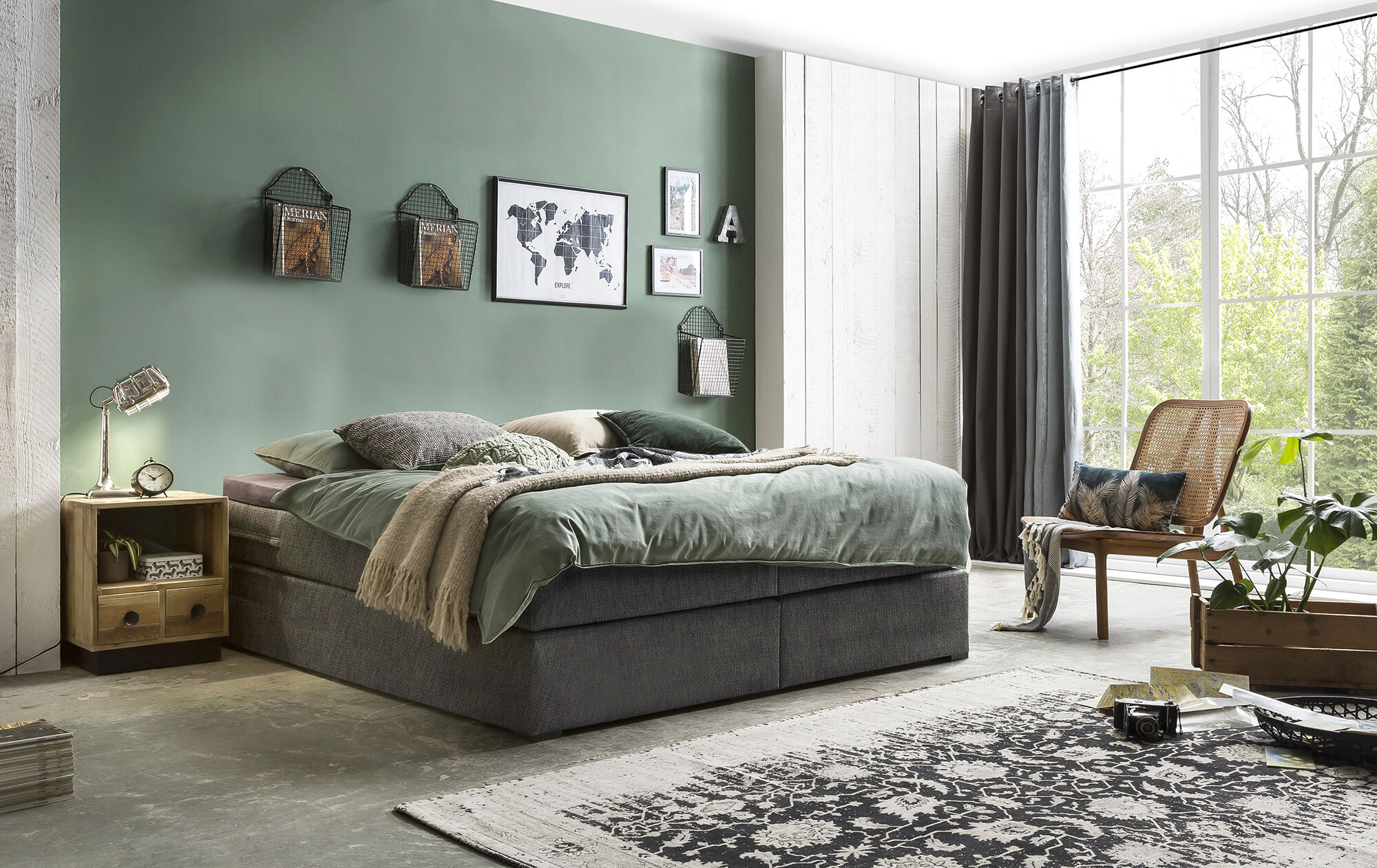 Artistiq Boxspring 'Torell' 180 x 200cm, kleur Donkergrijs