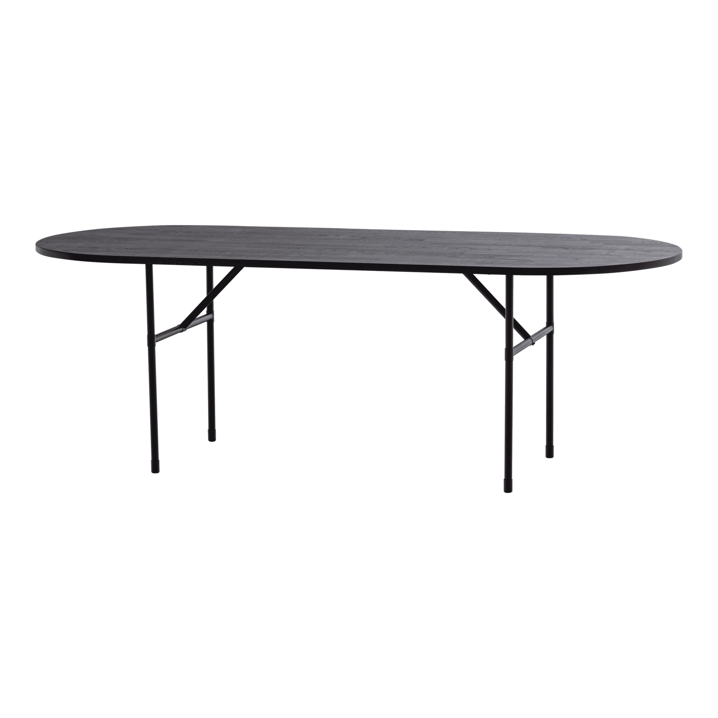 WOOOD Ovale Eettafel Arthur Eikenhout, 220 x 90cm - Zwart - Ovaal