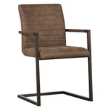 WOOOD Eetkamerstoel 'Bas' Lederlook, kleur Taupe