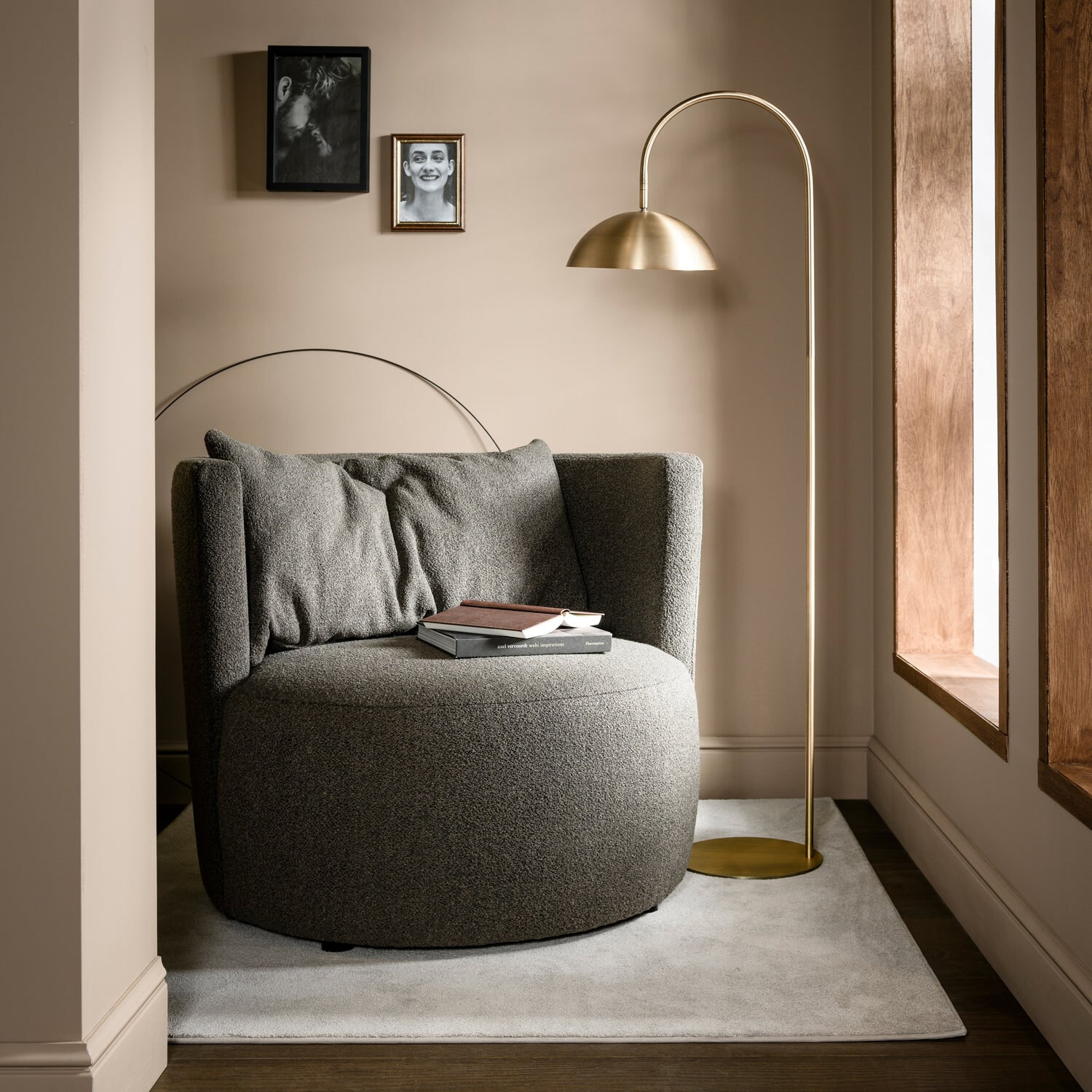 vtwonen Fauteuil 'Explore' Bouclé, kleur Bruin