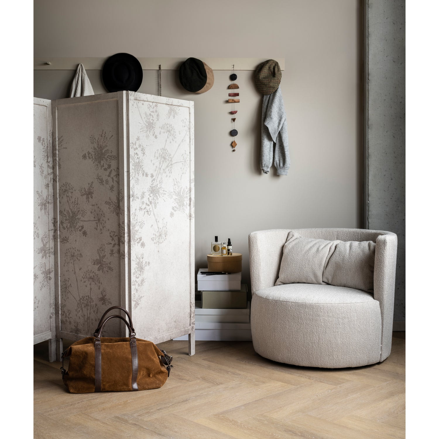 vtwonen Fauteuil 'Explore' Bouclé, kleur Naturel