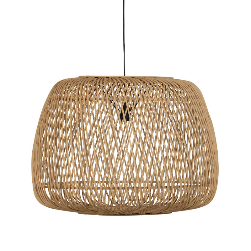 WOOOD Hanglamp 'Moza' Gevlochten bamboe / rotan, kleur Naturel, Ø70cm