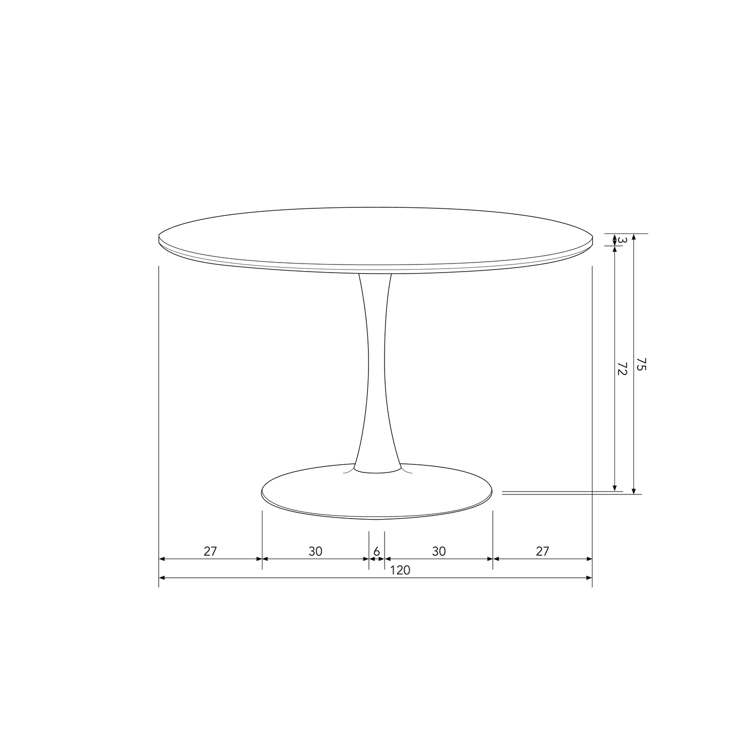 WOOOD Ronde Eettafel 'Sammy' 120cm, kleur Zwart