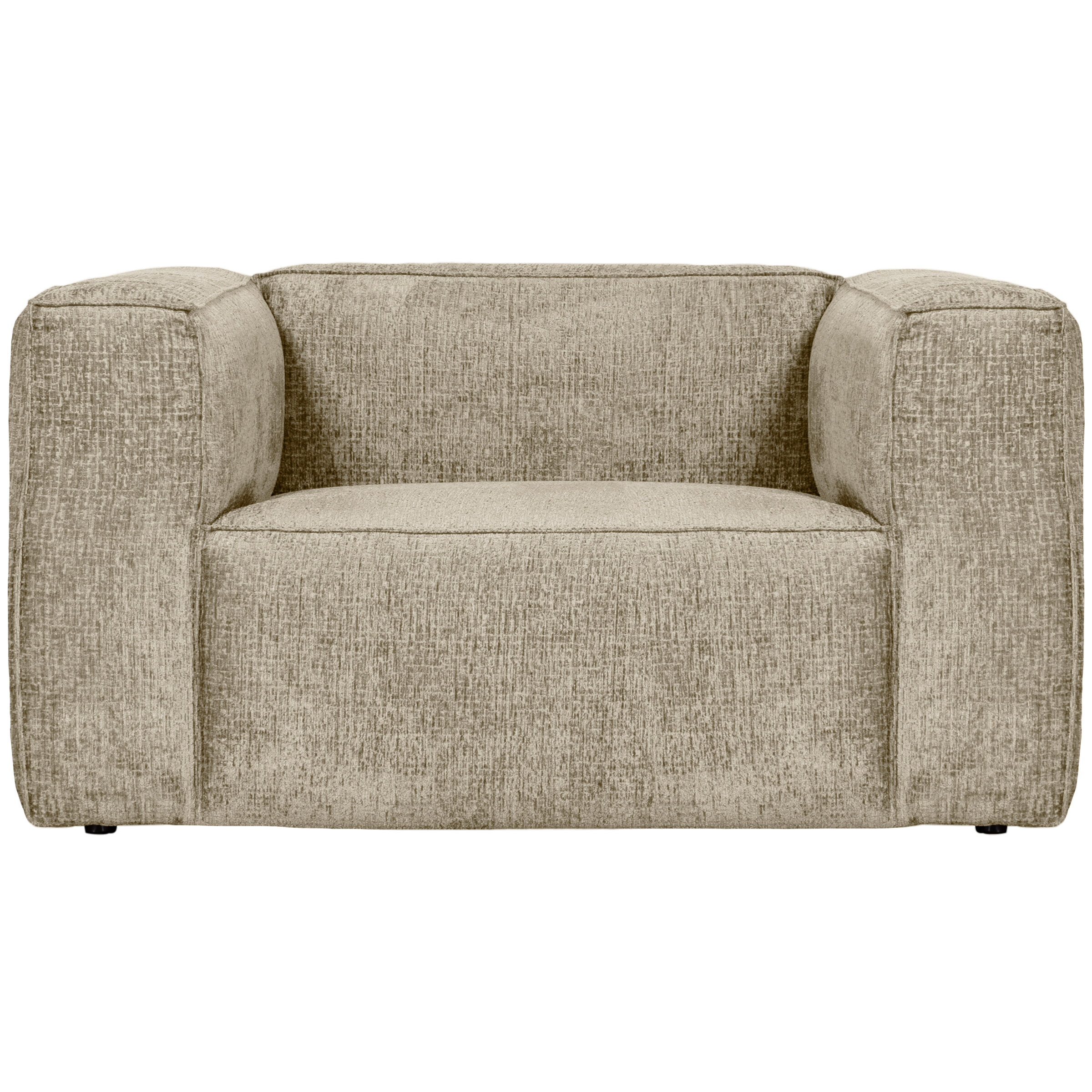WOOOD Fauteuil 'Bean' Structure Velvet, kleur Buttermilk