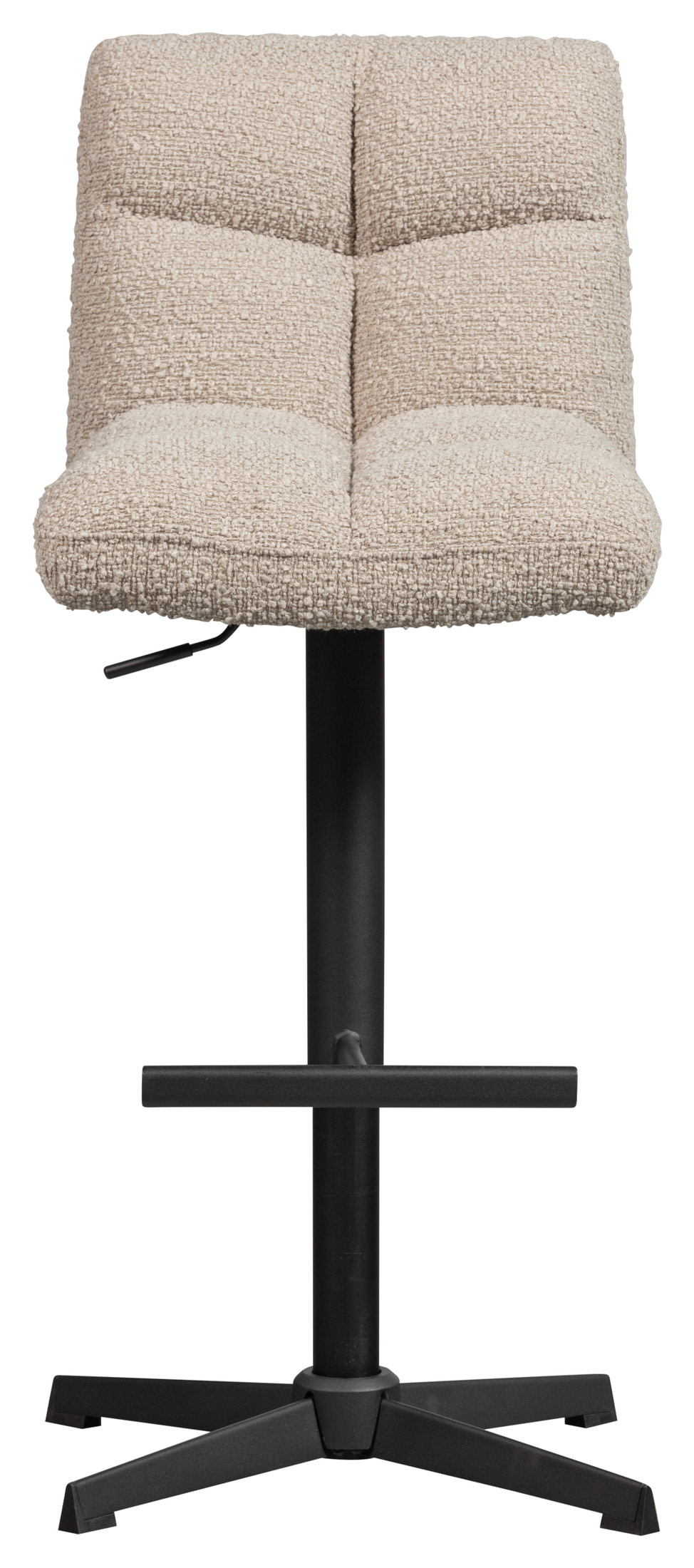 WOOOD Draaibare Barstoel 'Vinny' Bouclé, kleur Zand (zithoogte 60-80cm)