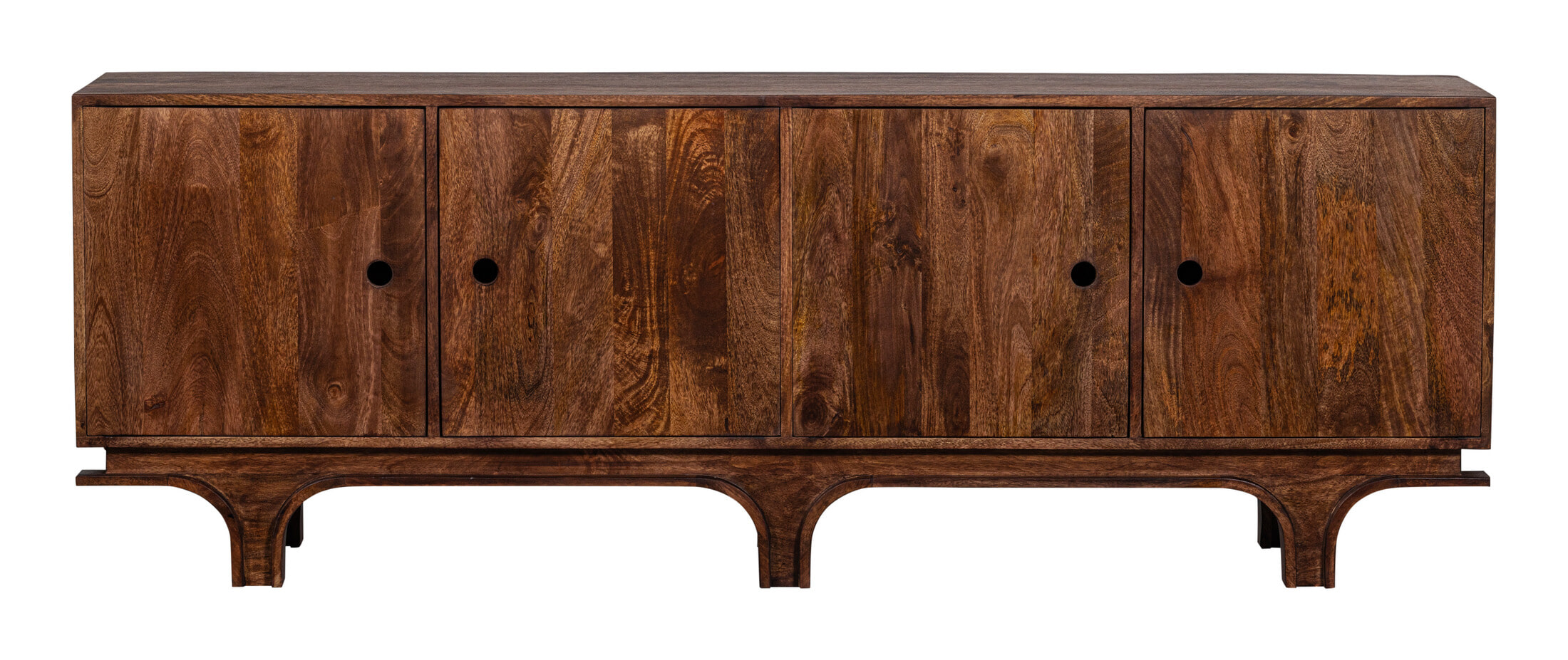 WOOOD Dressoir 'Staes' Mangohout, 200cm, kleur Walnoot