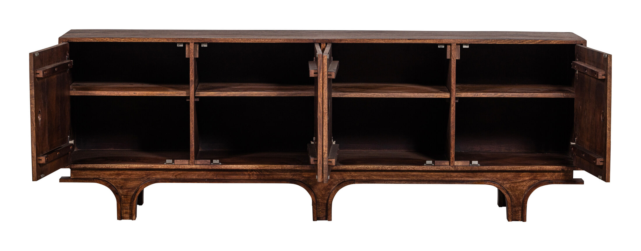 WOOOD Dressoir 'Staes' Mangohout, 200cm, kleur Walnoot