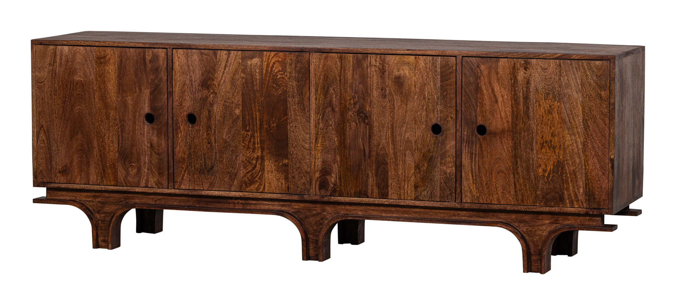 WOOOD Dressoir 'Staes' Mangohout, 200cm, kleur Walnoot
