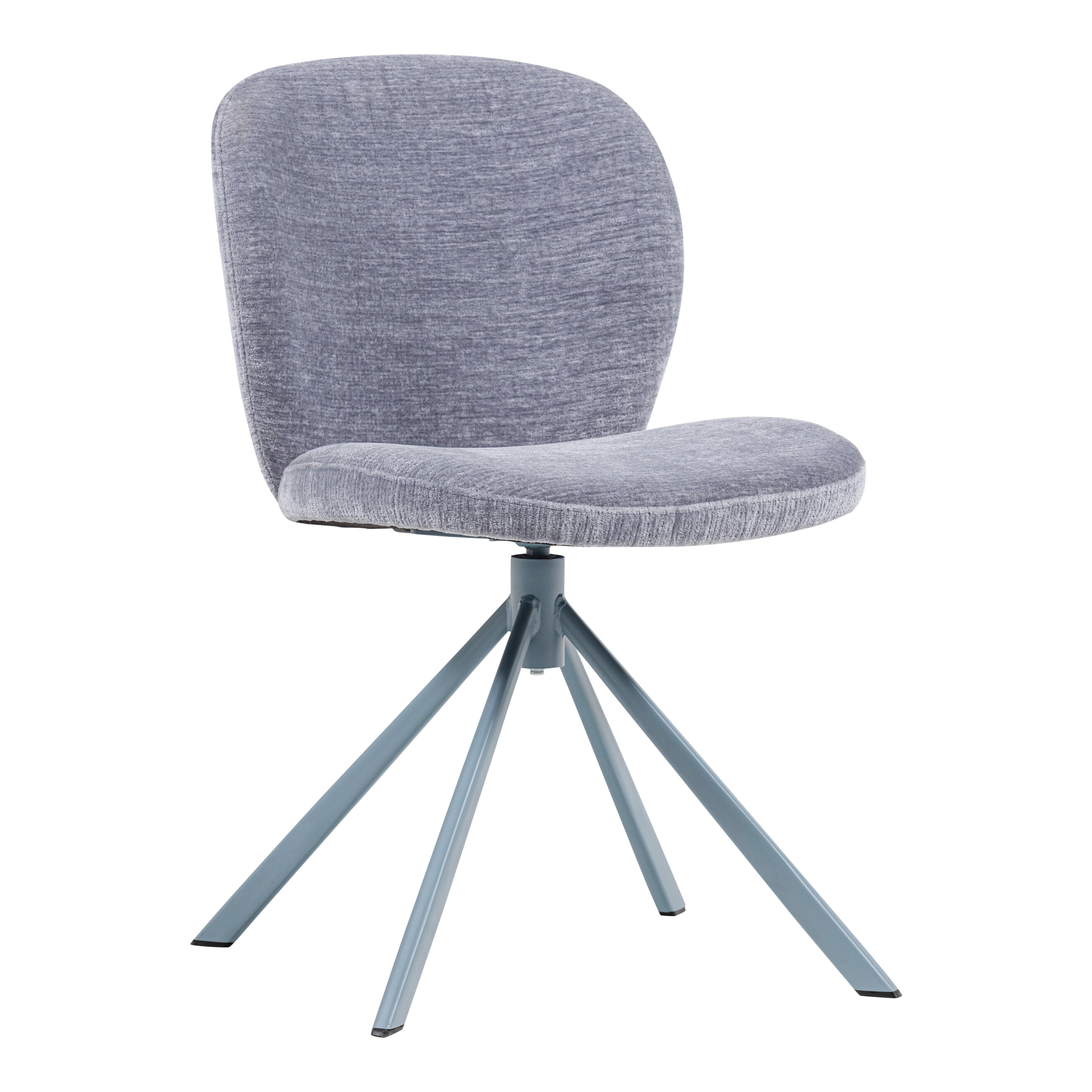 WOOOD Draaibare Eetkamerstoel 'Femke' Chenille, kleur Blauw