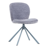 WOOOD Draaibare Eetkamerstoel 'Femke' Chenille, kleur Blauw