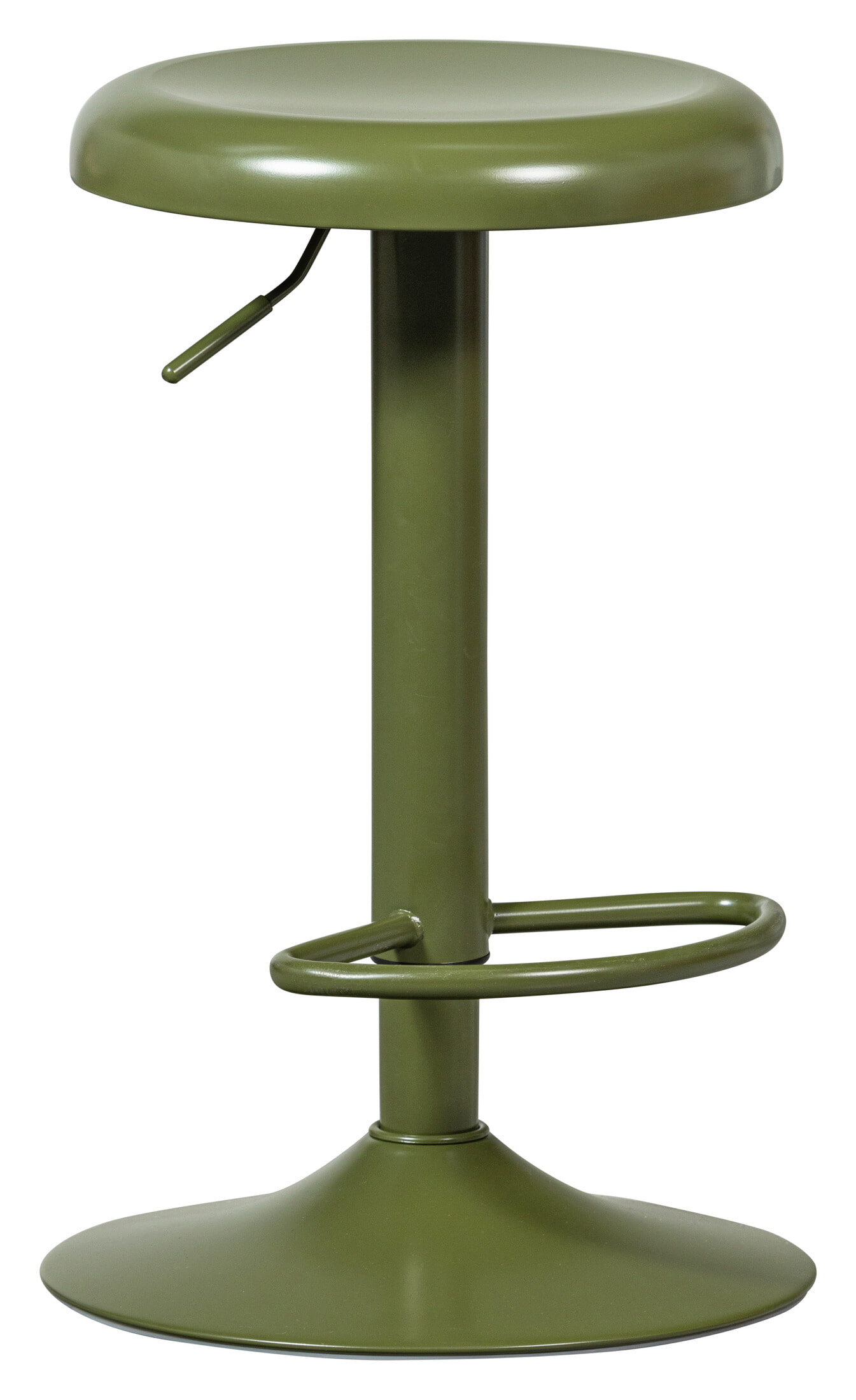 WOOOD Verstelbare Barkruk 'Isaac' kleur Warm Groen (zithoogte 61-81cm)