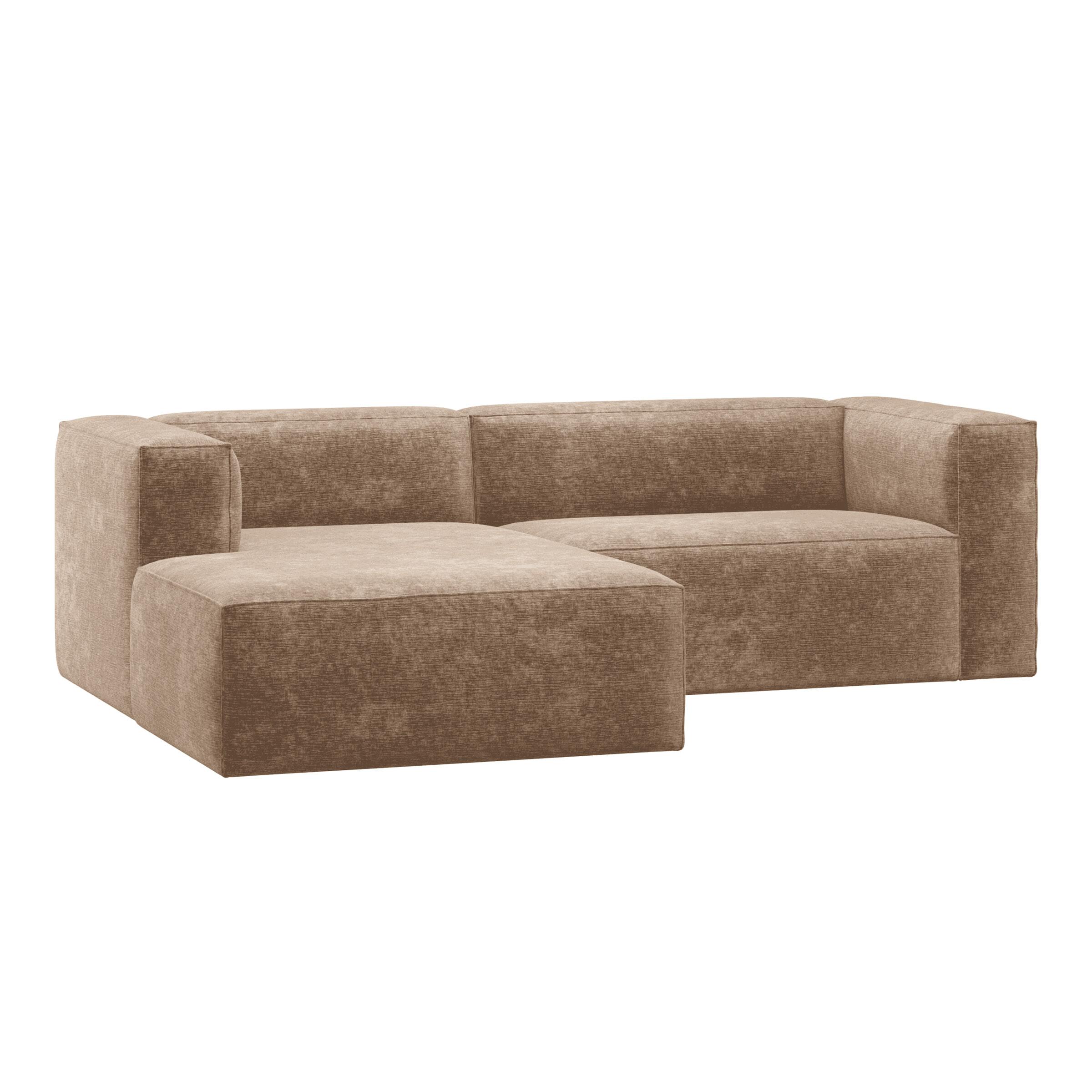 WOOOD Loungebank 'Bean' 254cm, Chenille, kleur Taupe
