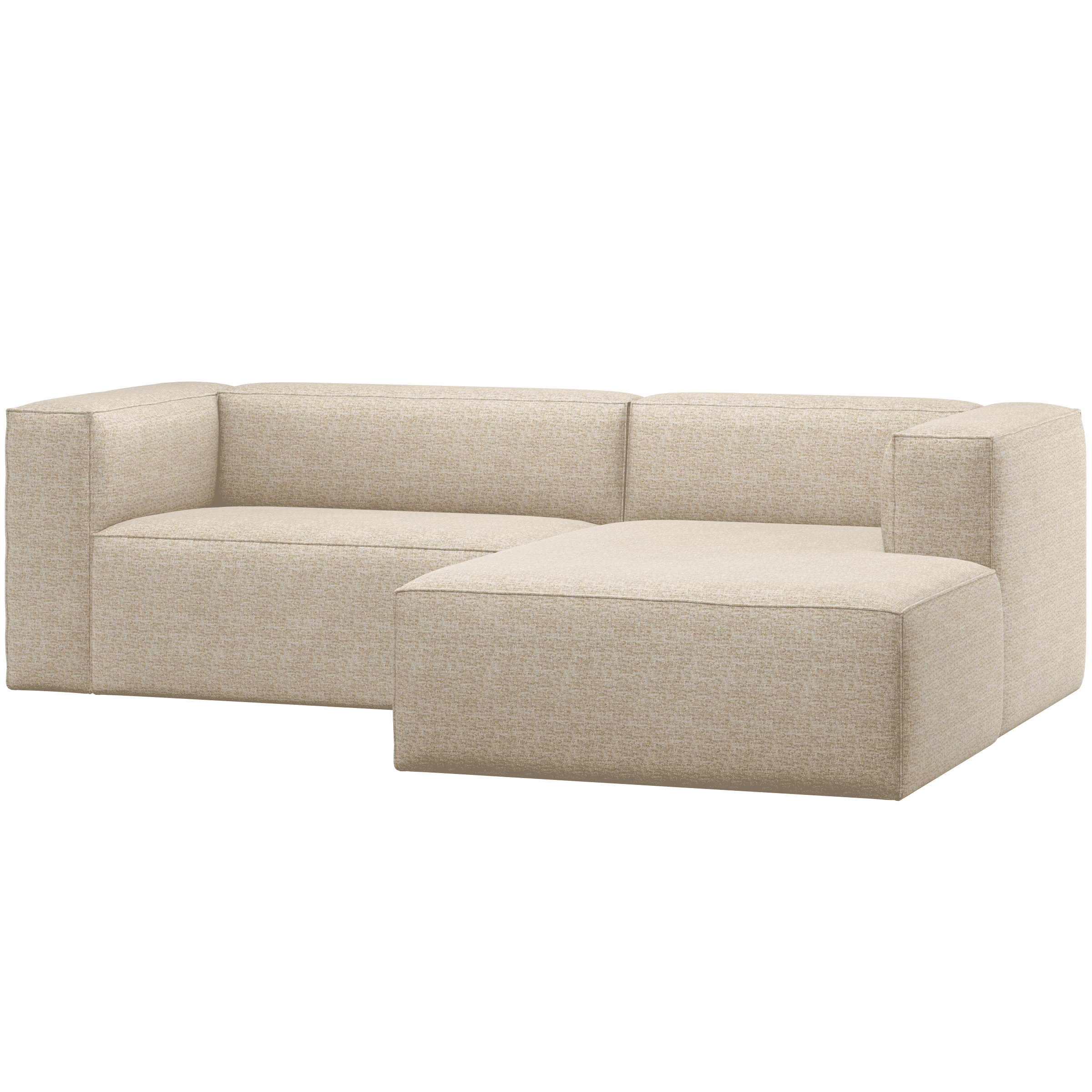 WOOOD Loungebank Bean Rechts, Chenille - Beige Melange