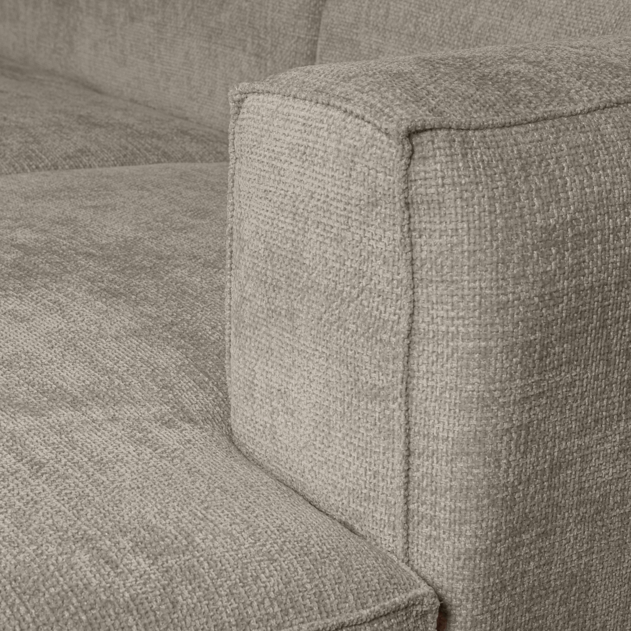 WOOOD Loungebank 'Bean' Rechts, Grove Melange, kleur Travertin