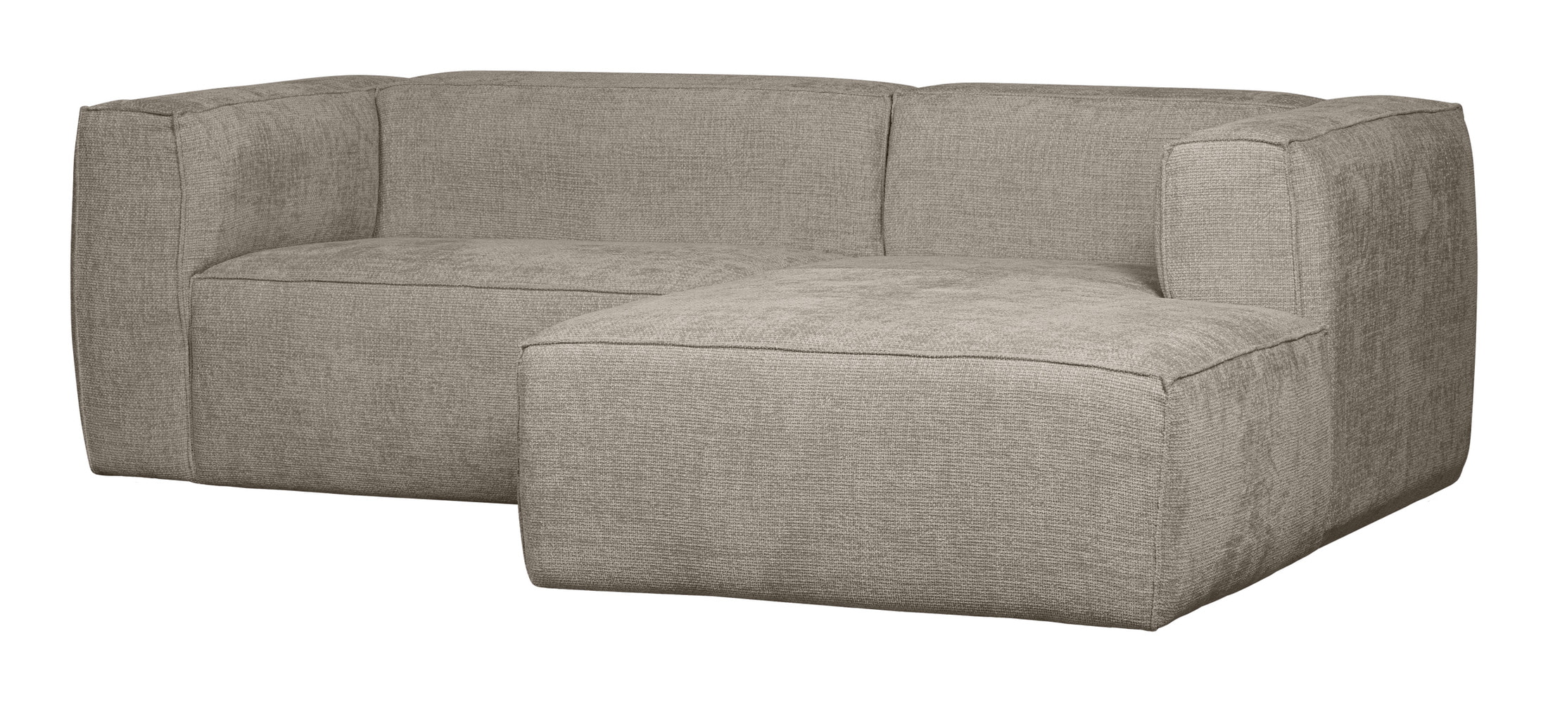 WOOOD Loungebank 'Bean' Rechts, Grove Melange, kleur Travertin