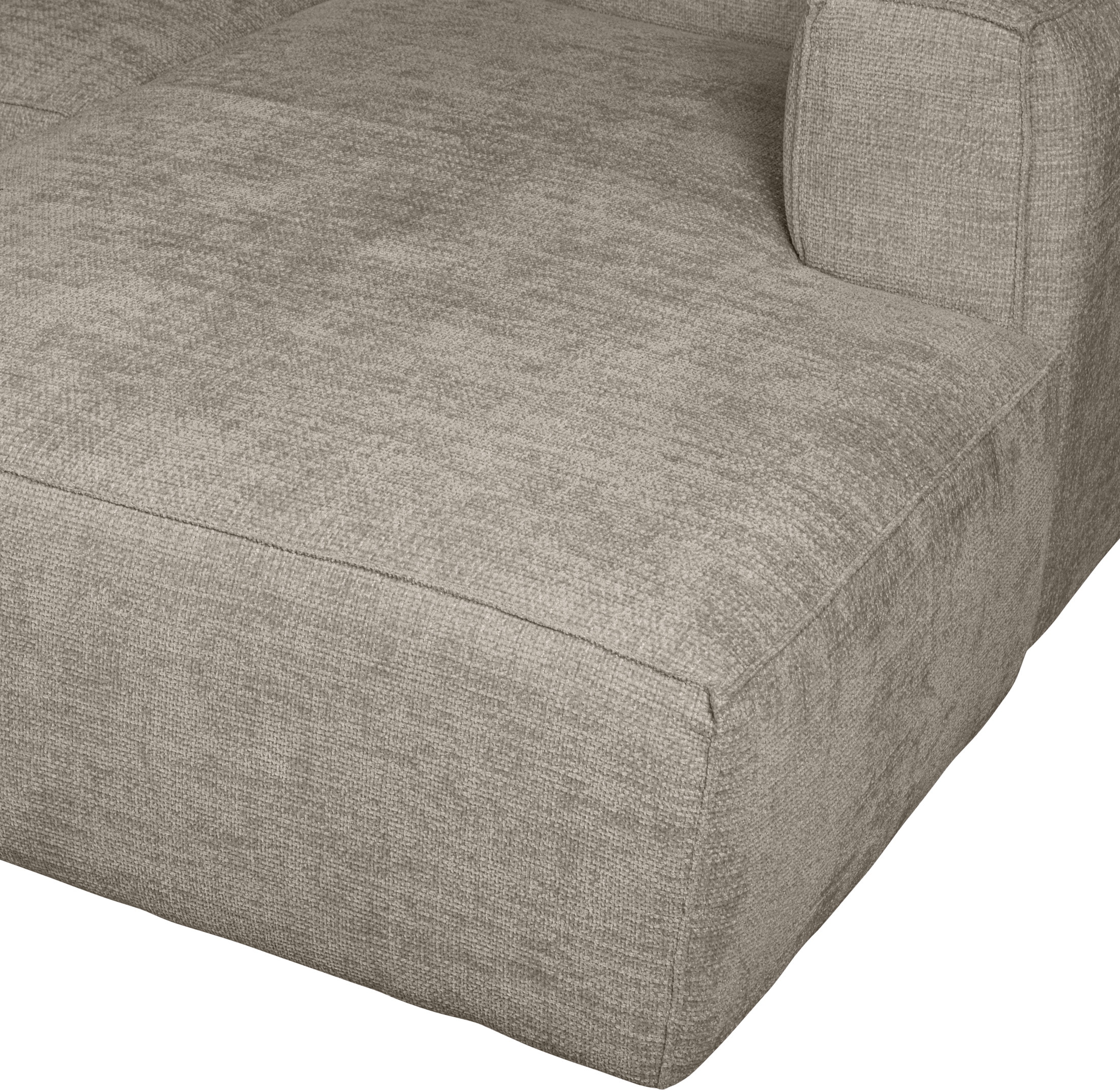 WOOOD Loungebank 'Bean' Rechts, Grove Melange, kleur Travertin