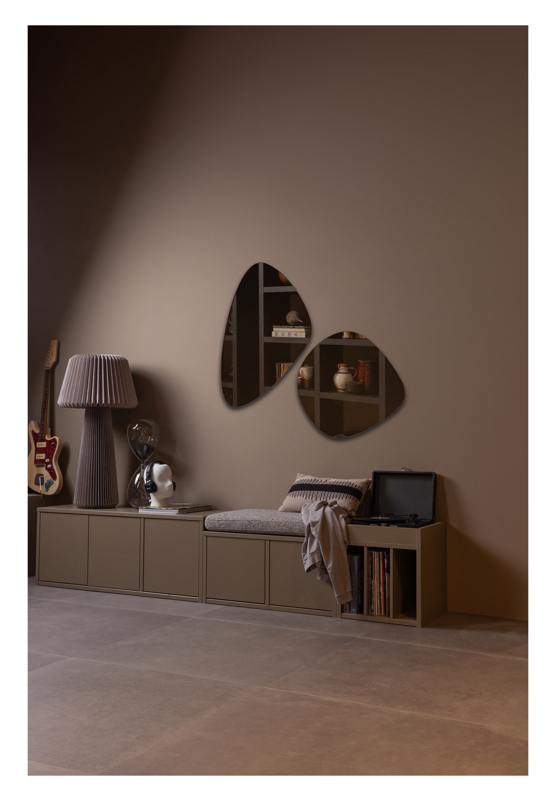 WOOOD Opbergbank 'Turner' Met kussen, 80cm, kleur Mud