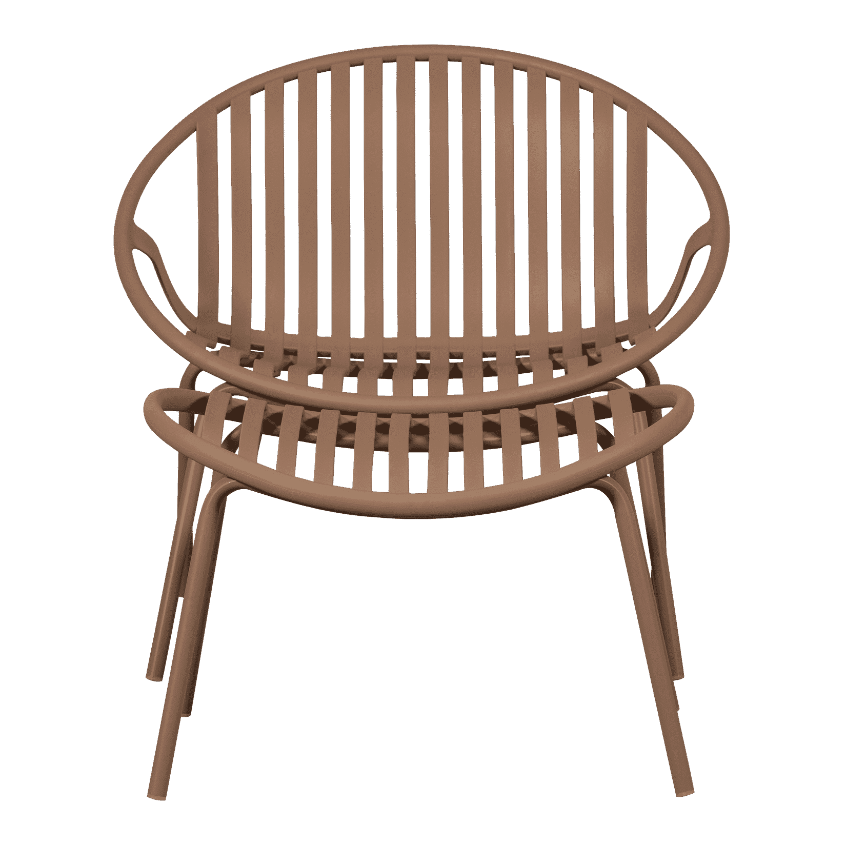 WOOOD Outdoor Fauteuil 'Bruce' Set met hocker, kleur Zalmroze