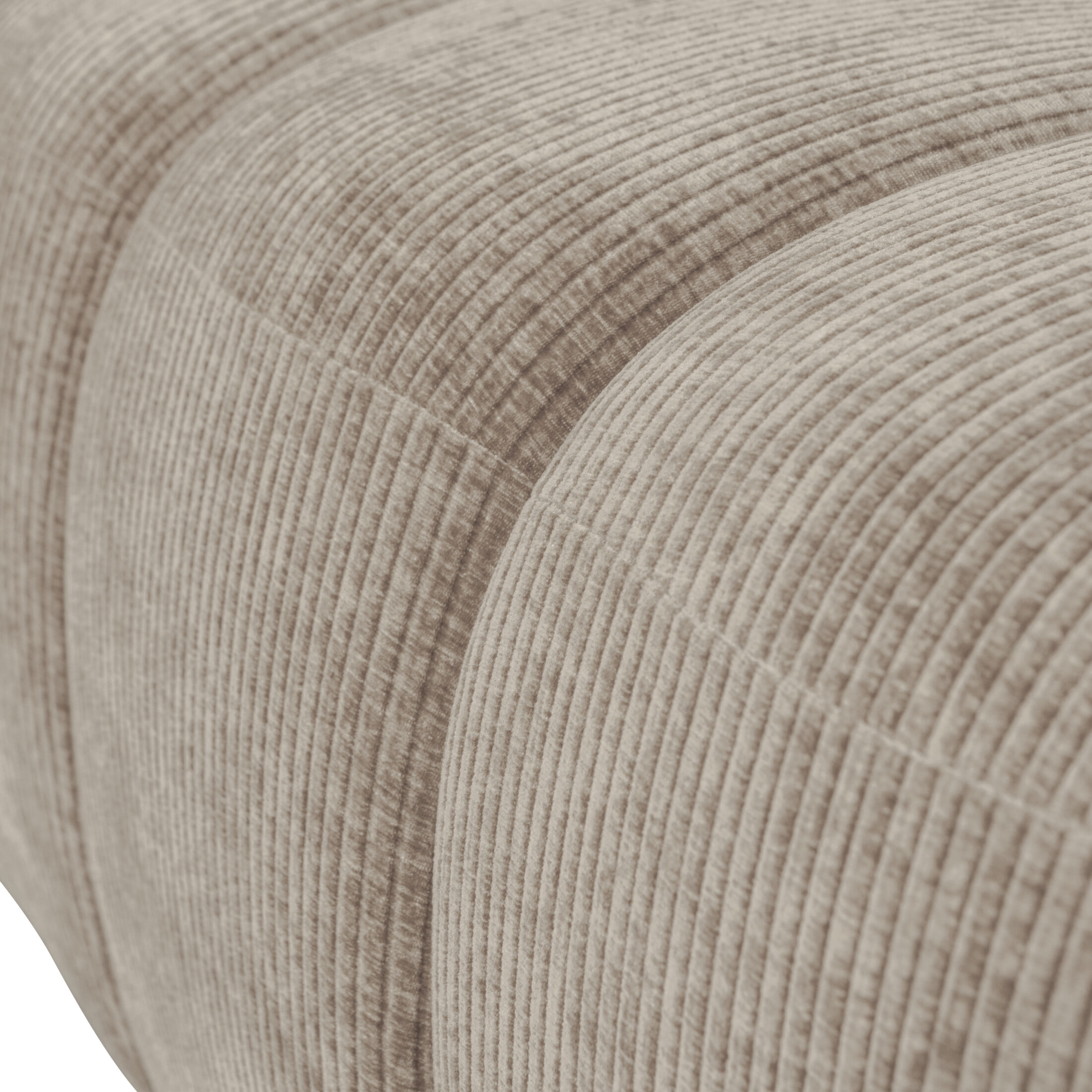 WOOOD Bankje 'Mojo' Geweven Rib, 164cm, kleur Donker Zand