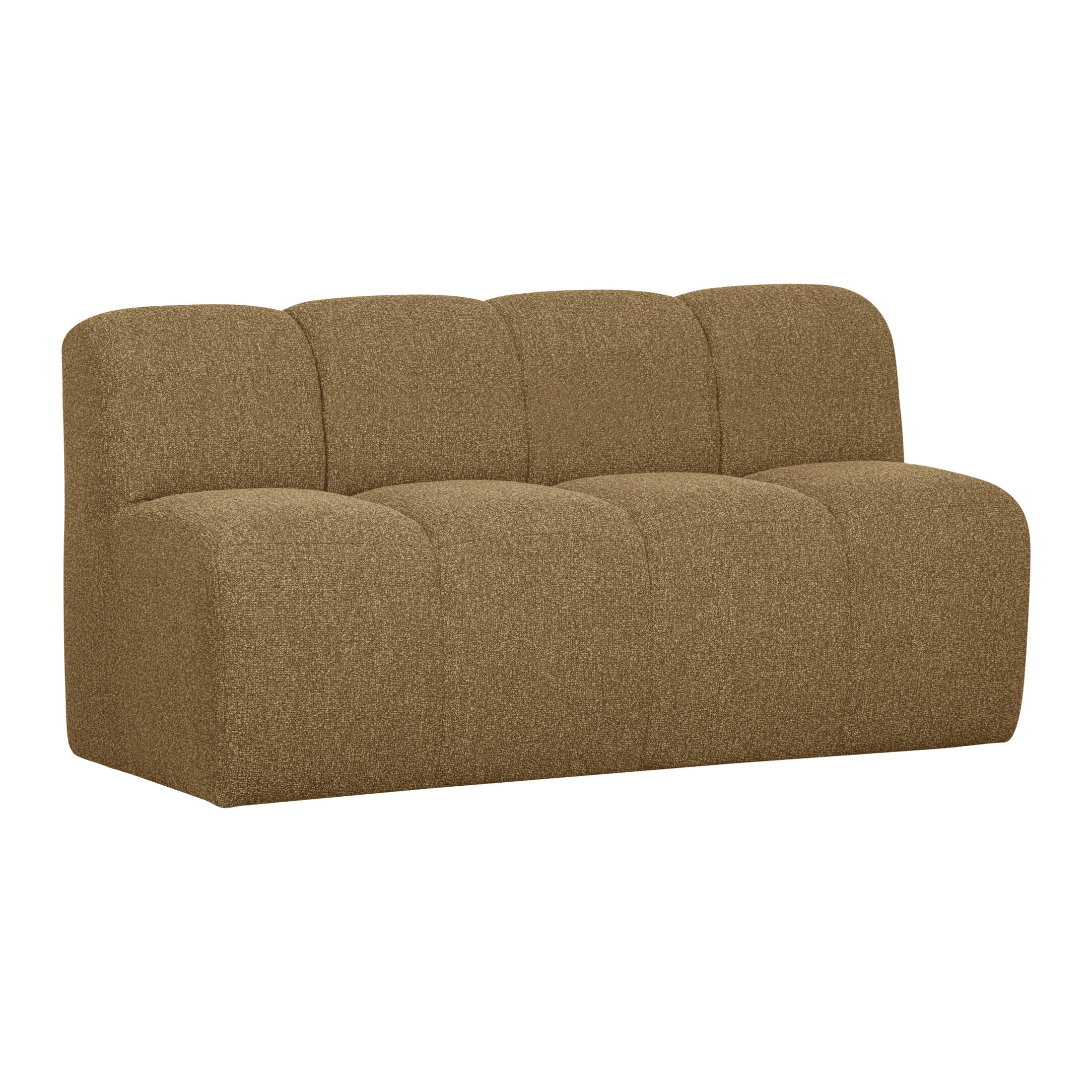 WOOOD Eetkamerbank Mojo Bouclé, 164cm - Geel/Bruin Melange
