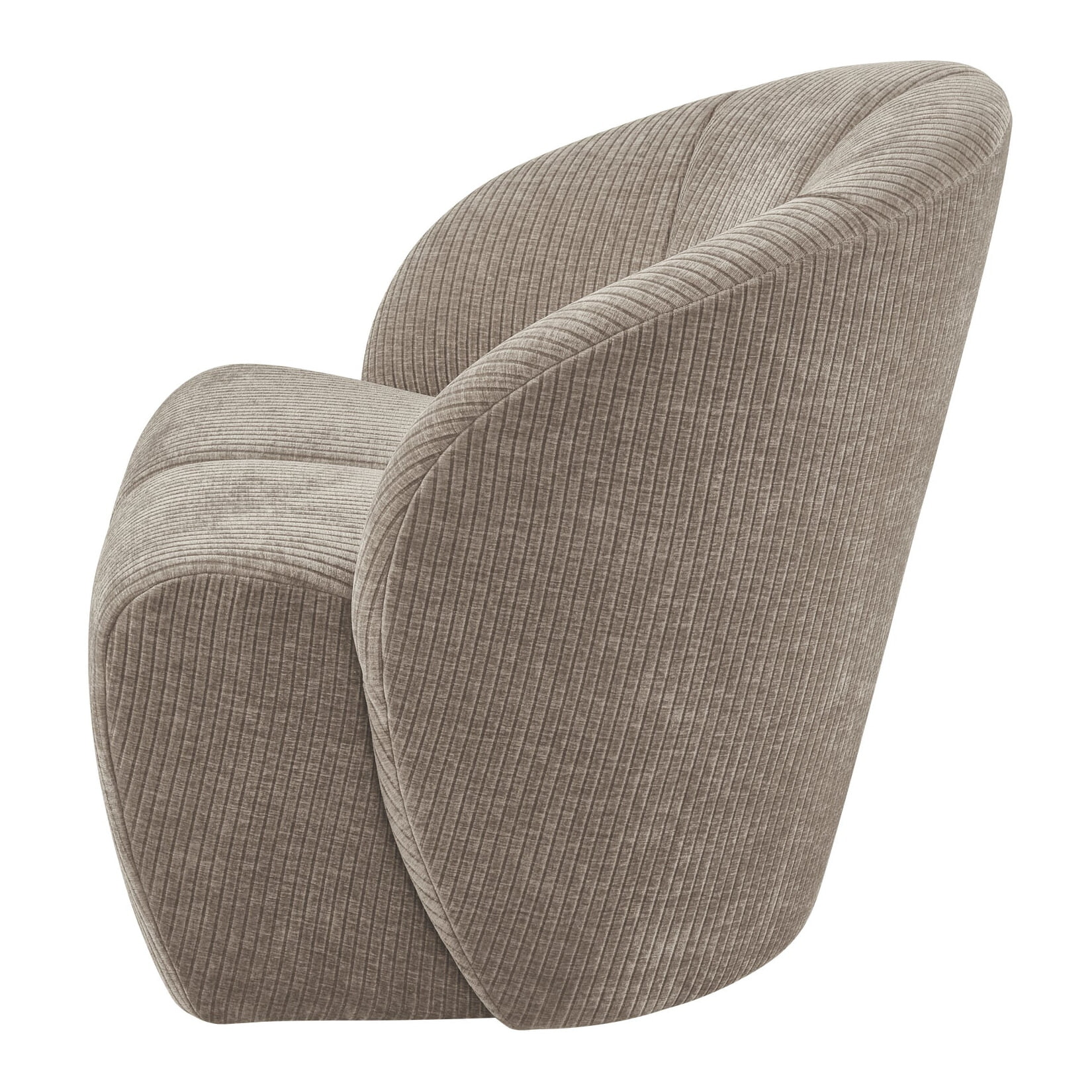 WOOOD Draaifauteuil 'Mojo' Geweven Rib, kleur Donker Zand