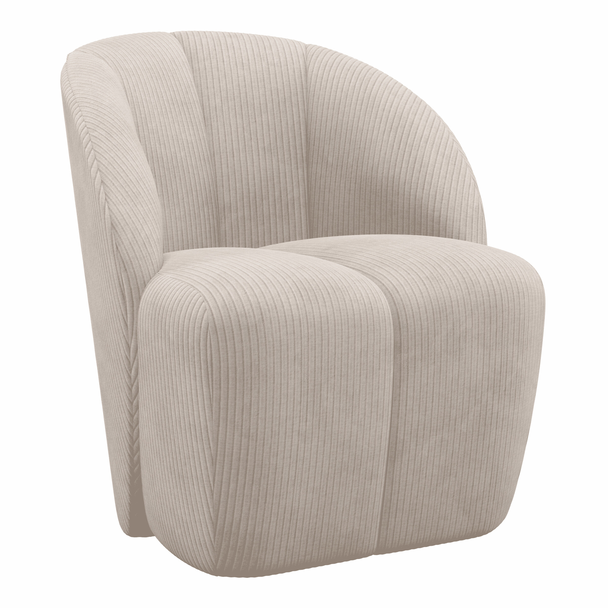 WOOOD Draaifauteuil 'Mojo' Ribstof, kleur Ecru