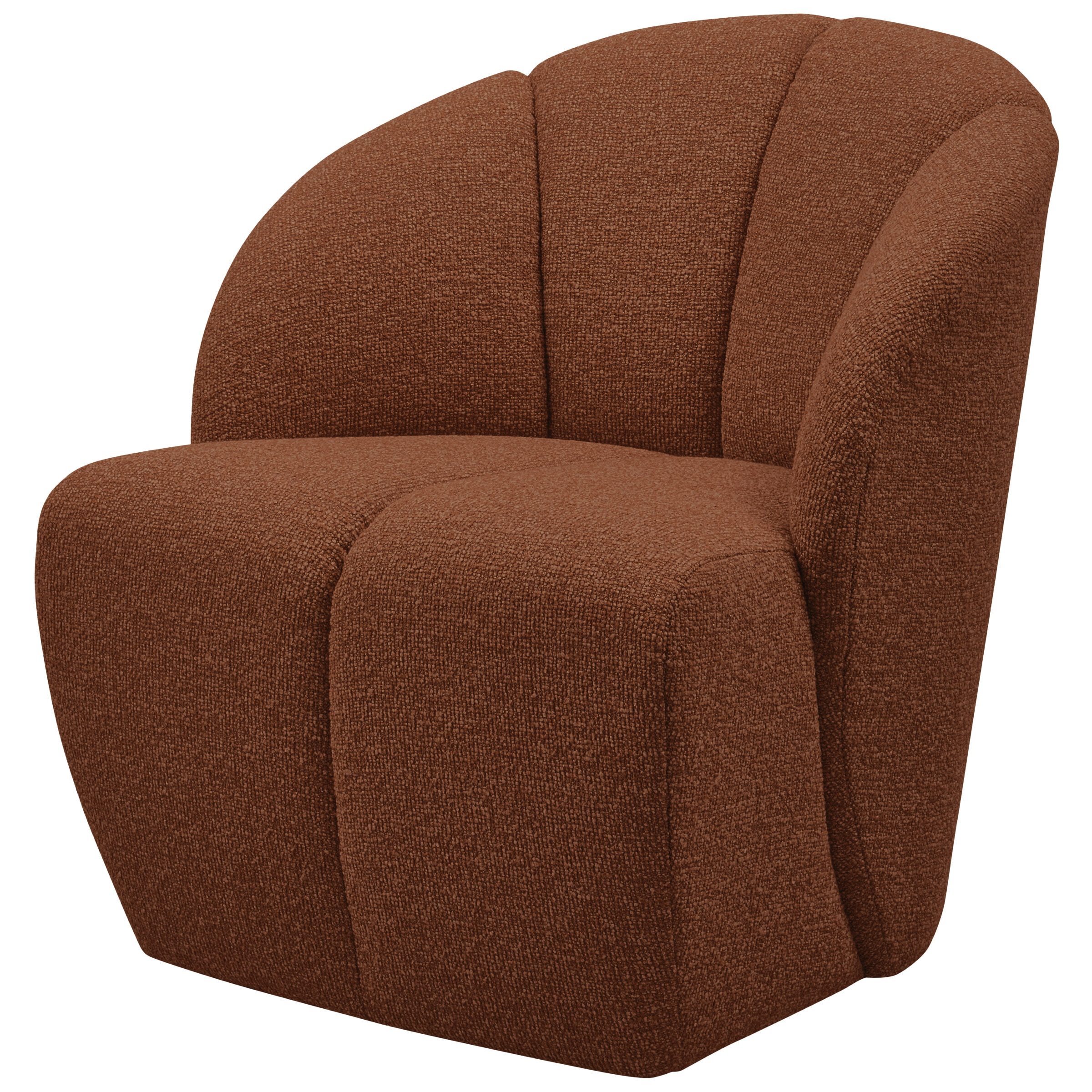 WOOOD Draaifauteuil Mojo Bouclé - Roestbruin Melange