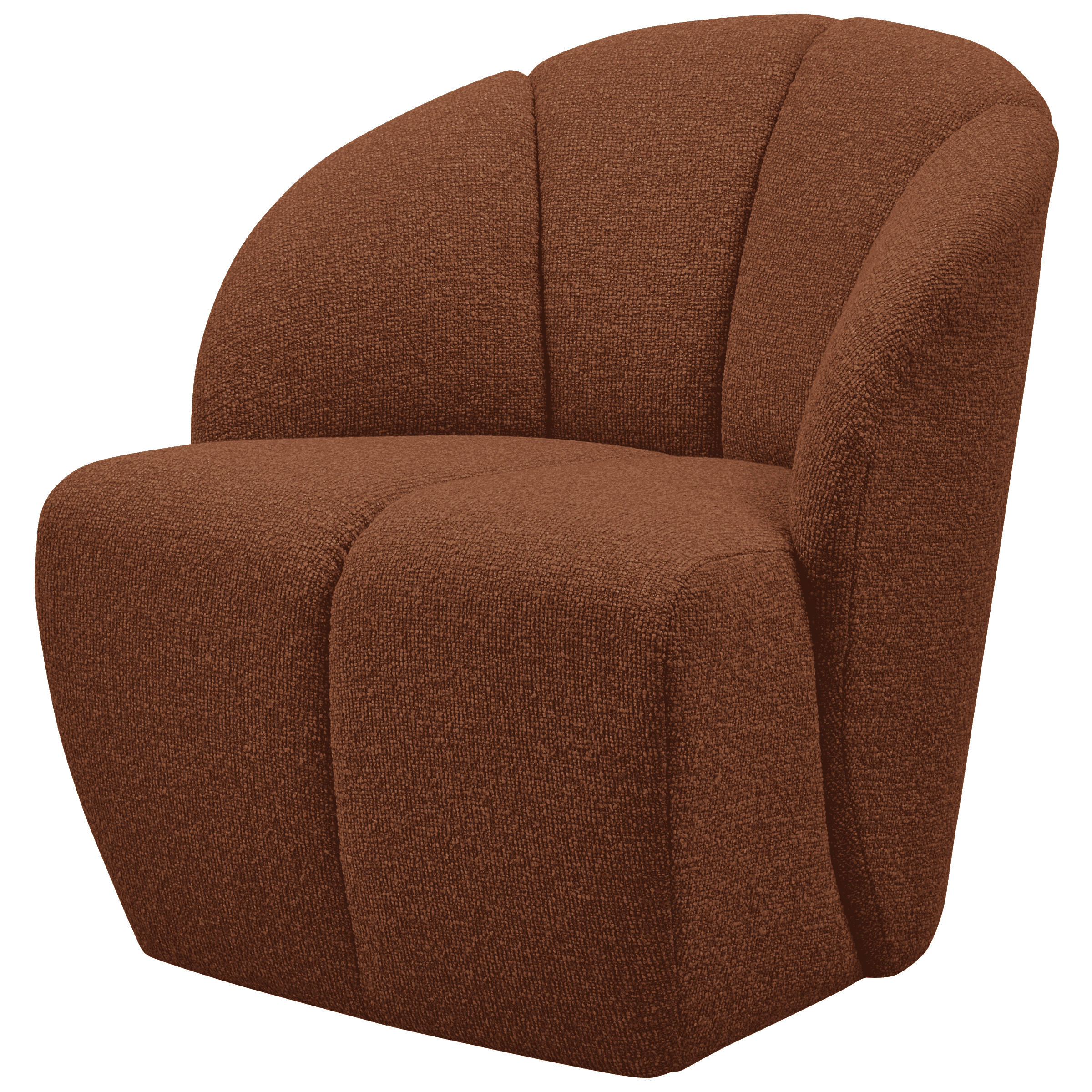 WOOOD Draaifauteuil 'Mojo' Bouclé, kleur Roestbruin Melange